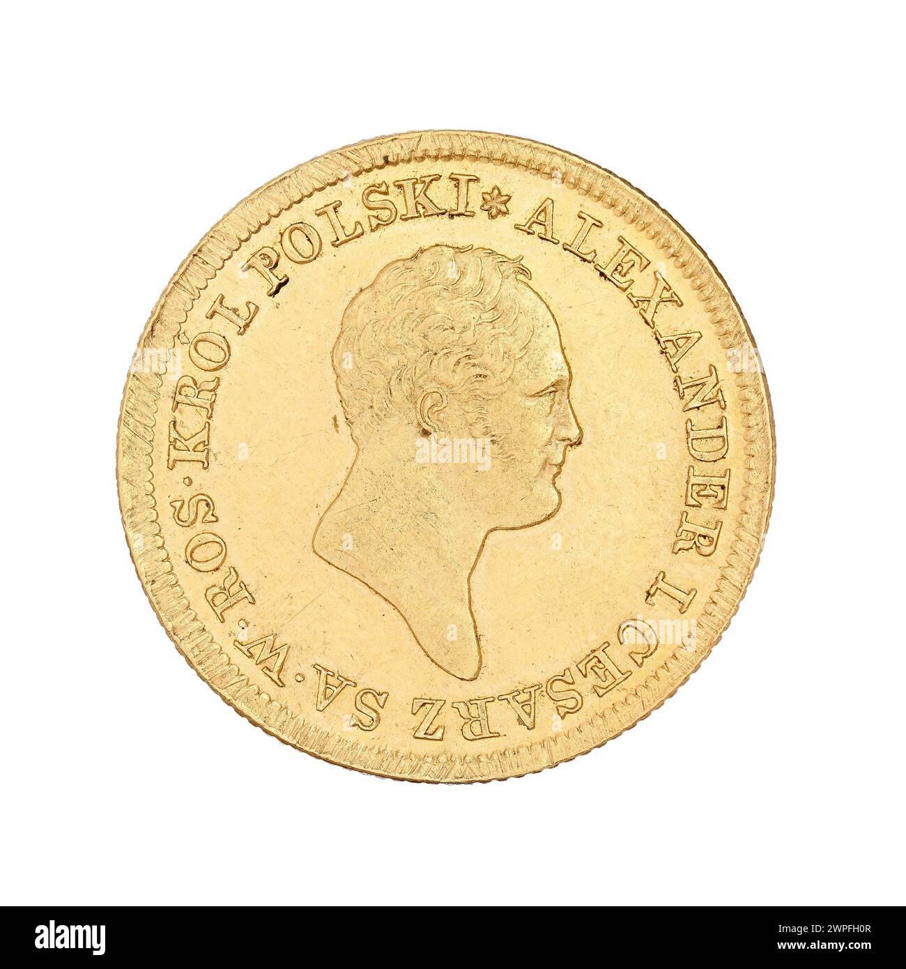 1822 double Pologne pièce de 50 zloty mettant en vedette Alexandre Ier Romanov comme empereur russe et roi polonais, produite par Jakub Beiki. Banque D'Images