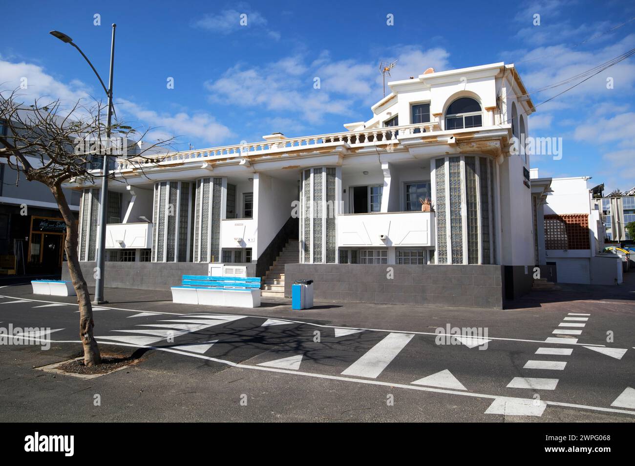 Immeuble d'appartements de style unique 1 calle hernan cortes Corralejo, fuerteventura, Îles Canaries, espagne Banque D'Images