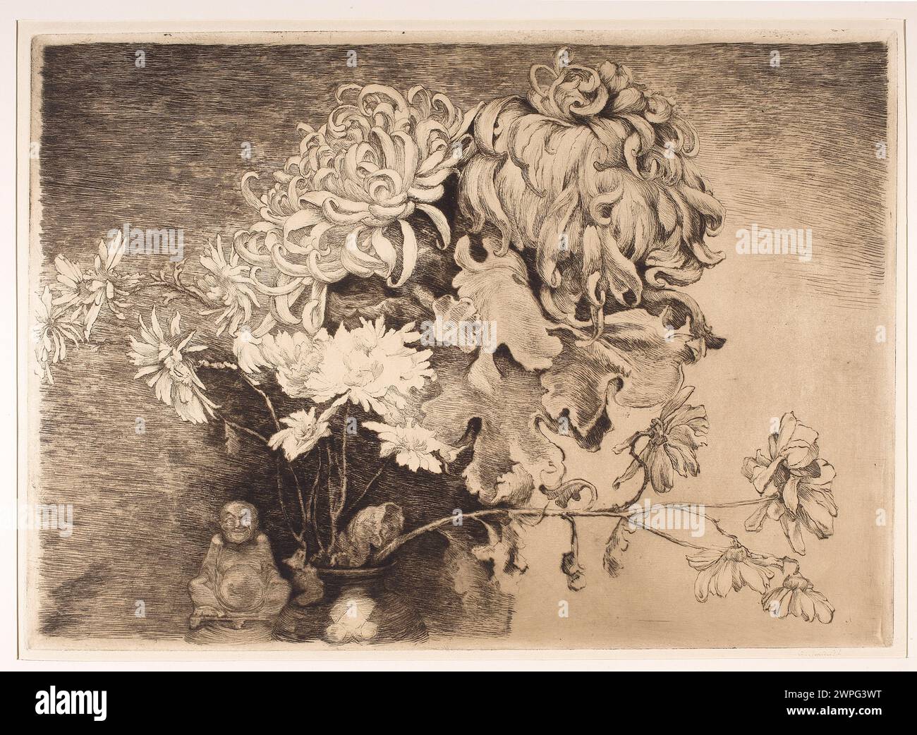 Chrysanthèmes ; soins, Ignacy (1865-1941) ; 1930 (1930-00-00-1930-00-00) ; Bouddha (CA 560-480 A.C.), bouquets de fleurs, chrysanthèmes, fleurs, natures mortes, sculptures, Łopieński, Ignacy (1865-1944), Łopieński, Ignacy (1865-1944)-collection Banque D'Images