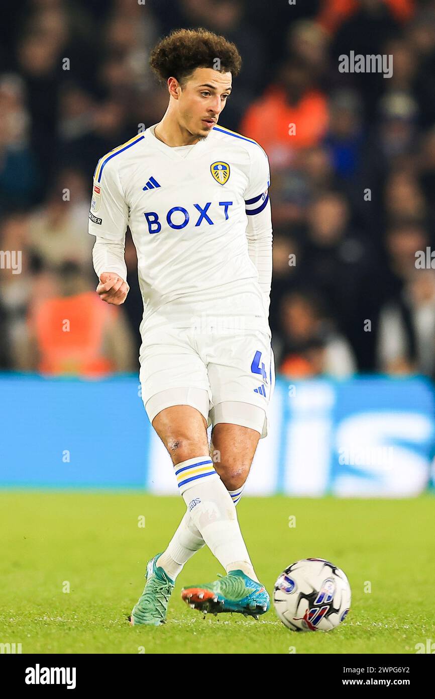Leeds, Royaume-Uni. 05 mars 2024. Ethan Ampadu de Leeds United lors du Leeds United FC v Stoke City FC SKY BET EFL Championship match à Elland Road, Leeds, Angleterre, Royaume-Uni le 5 mars 2024 Credit : Every second Media/Alamy Live News Banque D'Images