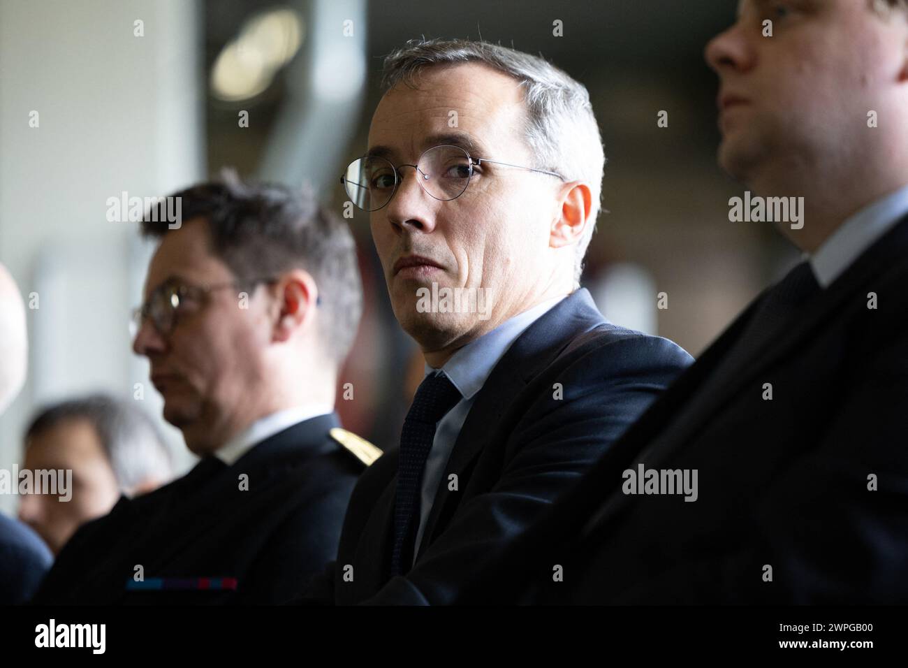 La Hague, France. 07 mars 2024. Directeur général du groupe Orano Nicolas Maes lors de la visite d’Orano la Hague, une usine de retraitement de combustible nucléaire, à la Hague, dans le nord-ouest de la France, le 7 mars 2024. Photo de Raphael Lafargue/ABACAPRESS.COM crédit : Abaca Press/Alamy Live News Banque D'Images