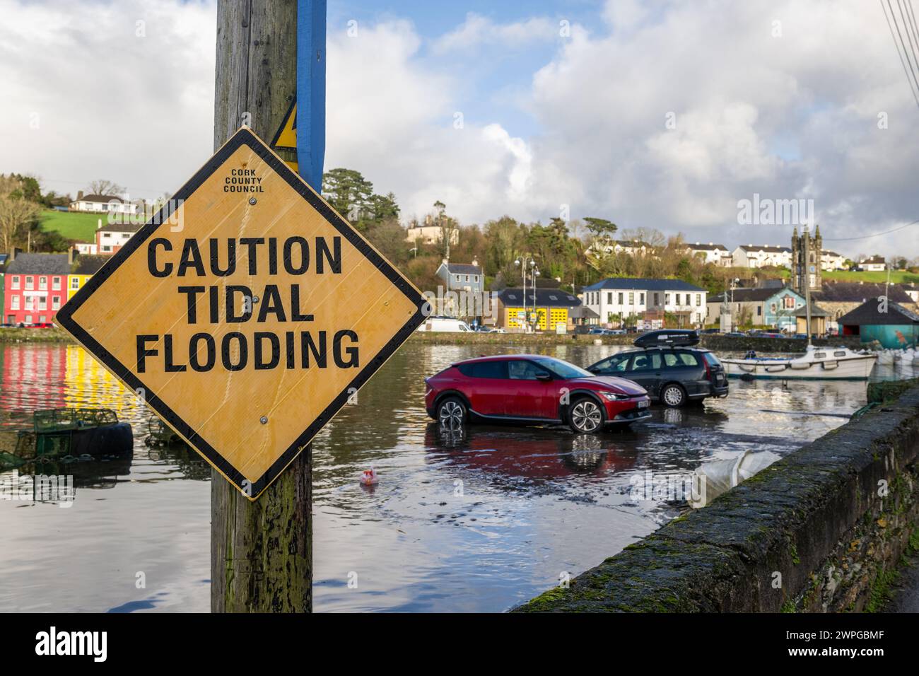 Inondations côtières à Bantry, West Cork, Irlande. Banque D'Images