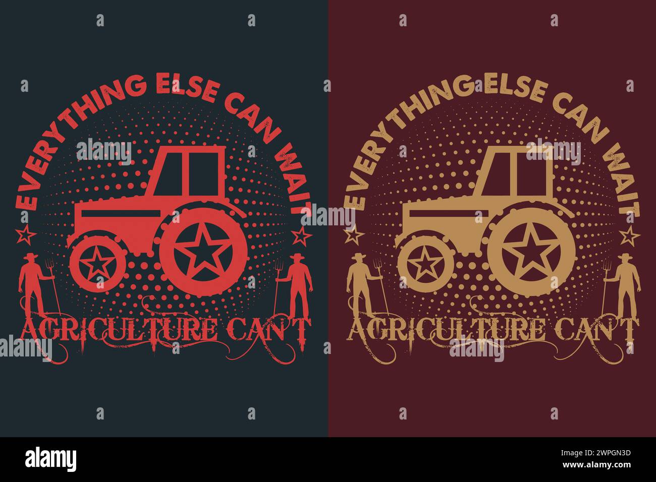 Tout le reste peut attendre Agriculture Can't, T-shirt fermier, chemise agricole, chemise agricole, T-shirt Farm Life, chemise d'animaux de ferme, agriculture Illustration de Vecteur