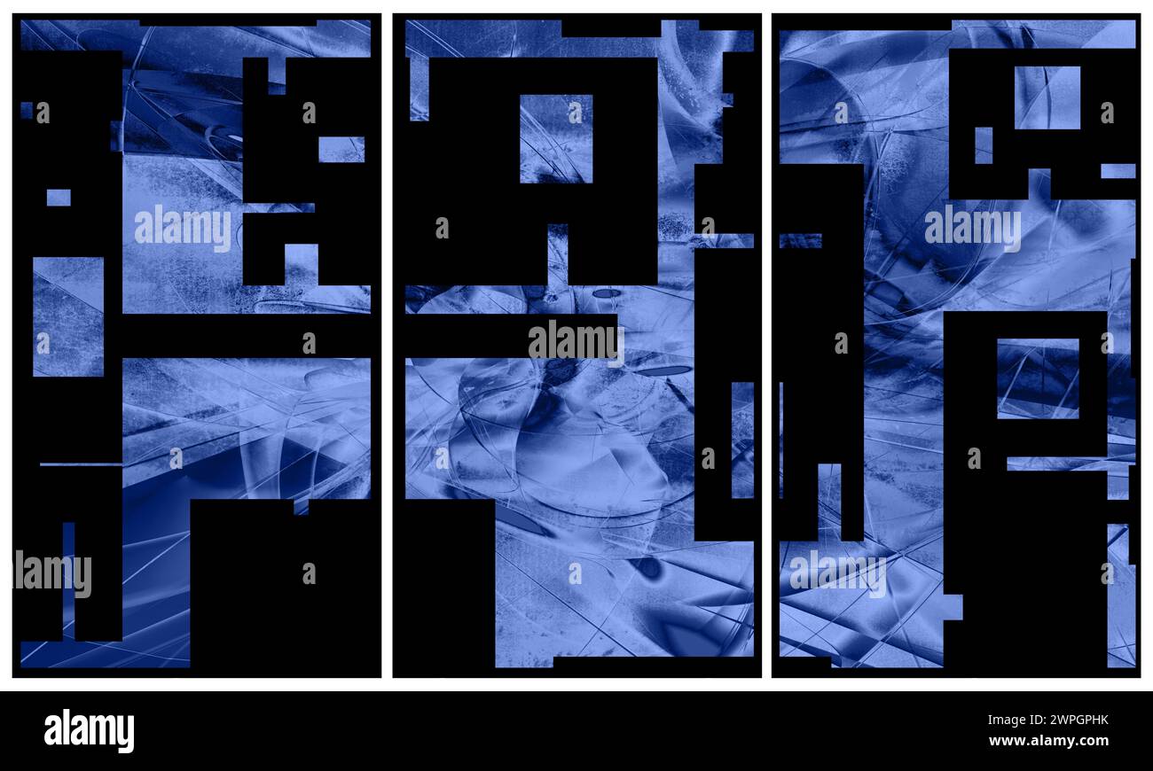 Triptyque intérieur moderne. Banque D'Images