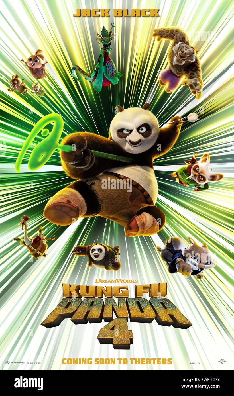 DATE DE SORTIE : 8 mars 2024. TITRE : Kung Fu Panda 4. STUDIO : DreamWorks animation. RÉALISATEUR : Mike Mitchell, Stephanie Stine. INTRIGUE : après que po soit utilisé pour devenir le chef spirituel de la Vallée de la paix, il doit trouver et former un nouveau guerrier Dragon, tandis qu'une sorcière méchante prévoit de convoquer tous les maîtres méchants que po a vaincus dans le Royaume des esprits. STARRING : JACK BLACK as po Poster (Crédit image : © DreamWorks animation/Entertainment Pictures/ZUMAPRESS.com) USAGE ÉDITORIAL UNIQUEMENT ! Non destiné à UN USAGE commercial ! Banque D'Images DATE DE SORTIE : 8 mars 2024. TITRE : Kung Fu Panda 4. STUDIO : DreamWorks animation. RÉALISATEUR : Mike Mitchell, Stephanie Stine. INTRIGUE : après que po soit utilisé pour devenir le chef spirituel de la Vallée de la paix, il doit trouver et former un nouveau guerrier Dragon, tandis qu'une sorcière méchante prévoit de convoquer tous les maîtres méchants que po a vaincus dans le Royaume des esprits. STARRING : JACK BLACK as po Poster (Crédit image : © DreamWorks animation/Entertainment Pictures/ZUMAPRESS.com) USAGE ÉDITORIAL UNIQUEMENT ! Non destiné à UN USAGE commercial ! Banque D'Images