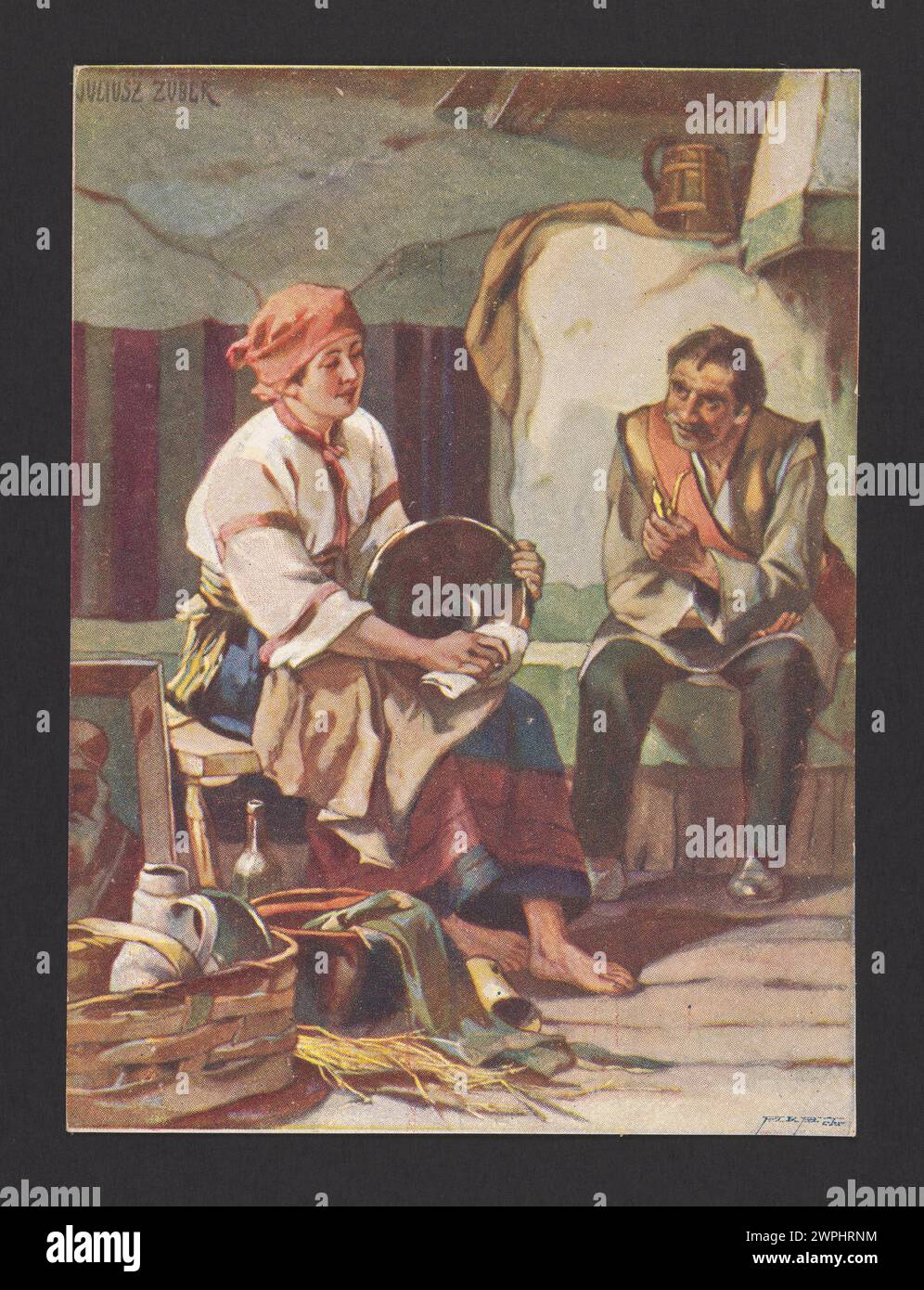 Juliusz Zuber (1861-1910), dans le cottage Hutsul ; vers 1913 (1908-00-00-1918-00-00); Banque D'Images