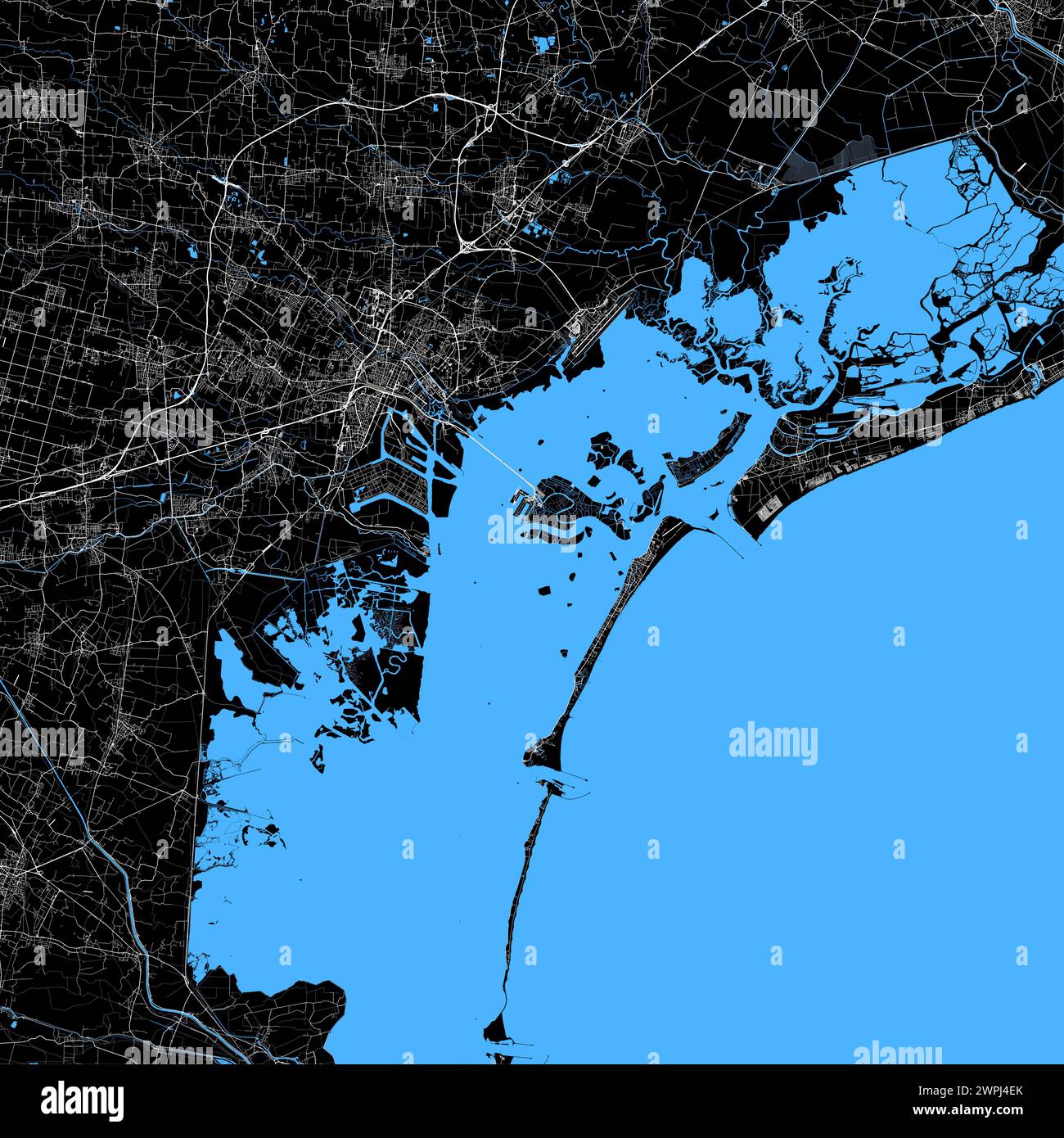 Carte de Venezia, ville métropolitaine de Venise, Italie Illustration de Vecteur