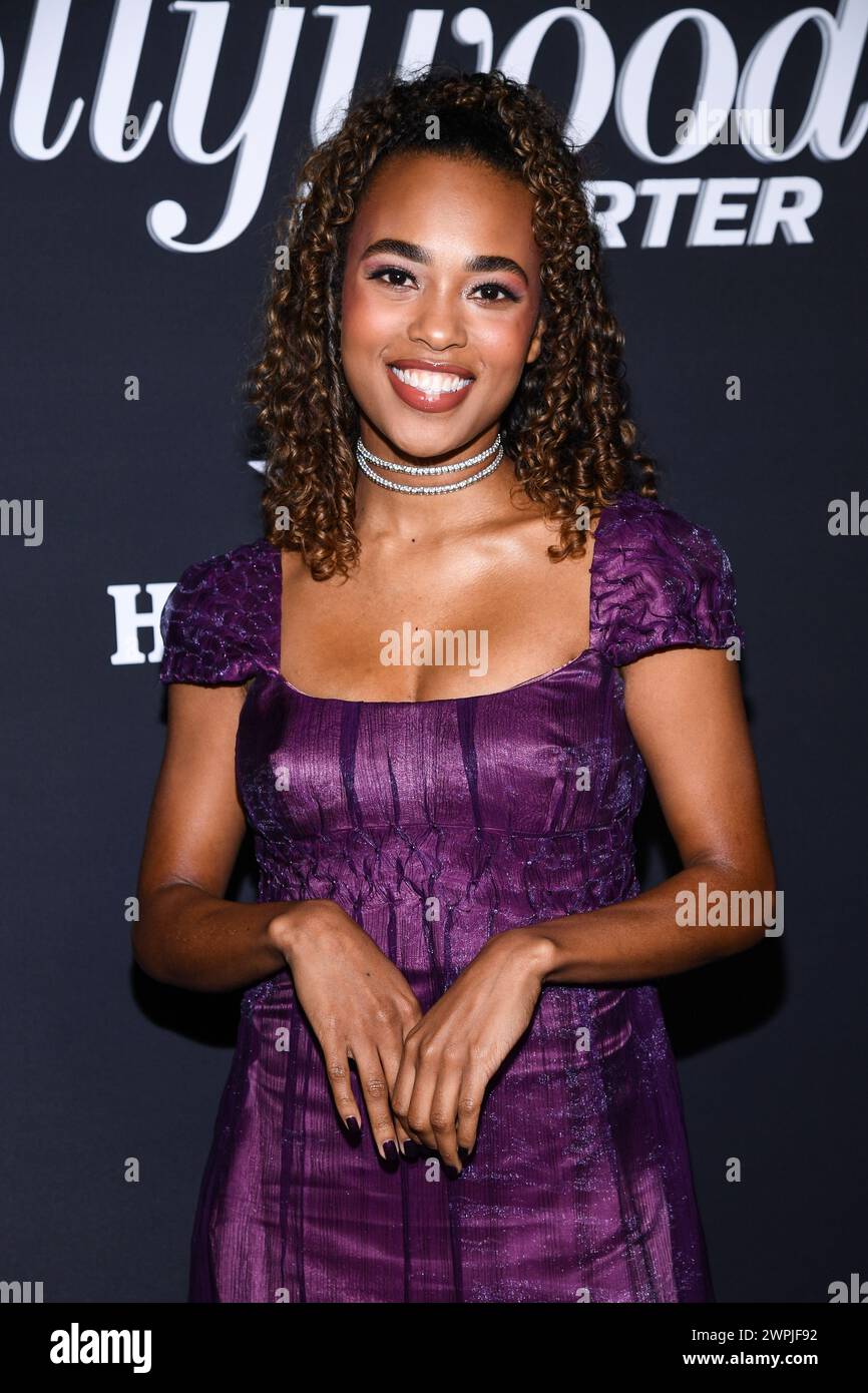 Los Angeles, États-Unis. 07 mars 2024. Zaria Simone marchant sur le tapis rouge au Hollywood reporter & TikTok célèbre les Oscars à Los Angeles, CA, le 7 mars 2024. Les Oscars 2024 auront lieu au Dolby Theatre le dimanche 10 mars. (Photo par Anthony Behar/Sipa USA) crédit : Sipa USA/Alamy Live News Banque D'Images