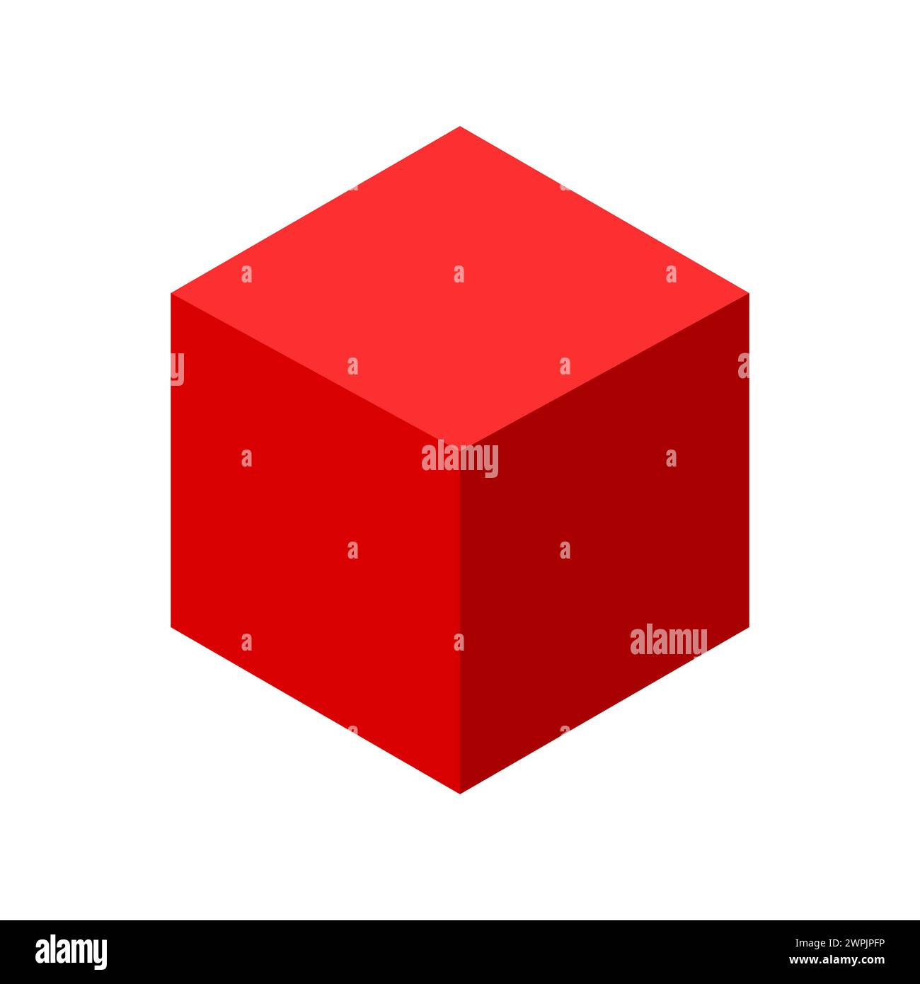 Icône de cube géométrique 3D rouge Illustration de Vecteur