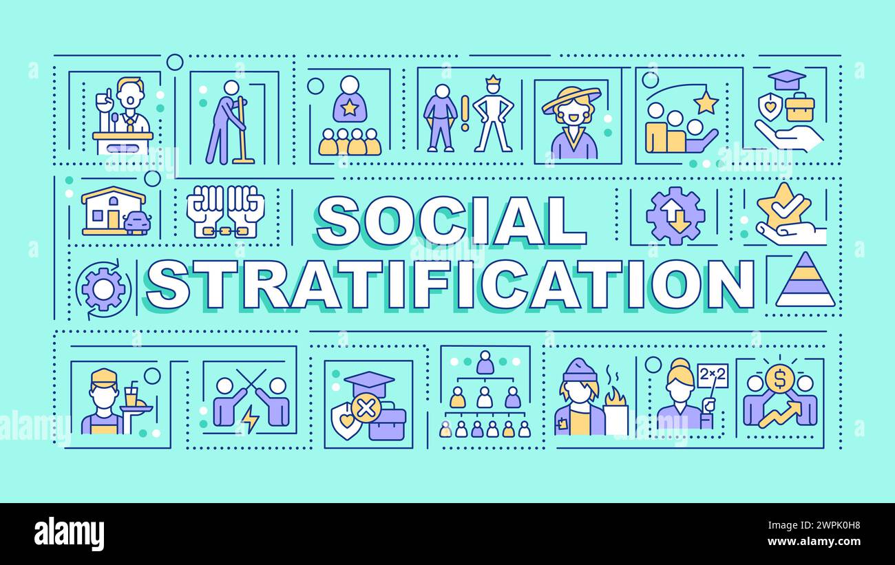 Concept de mot bleu de stratification sociale Illustration de Vecteur