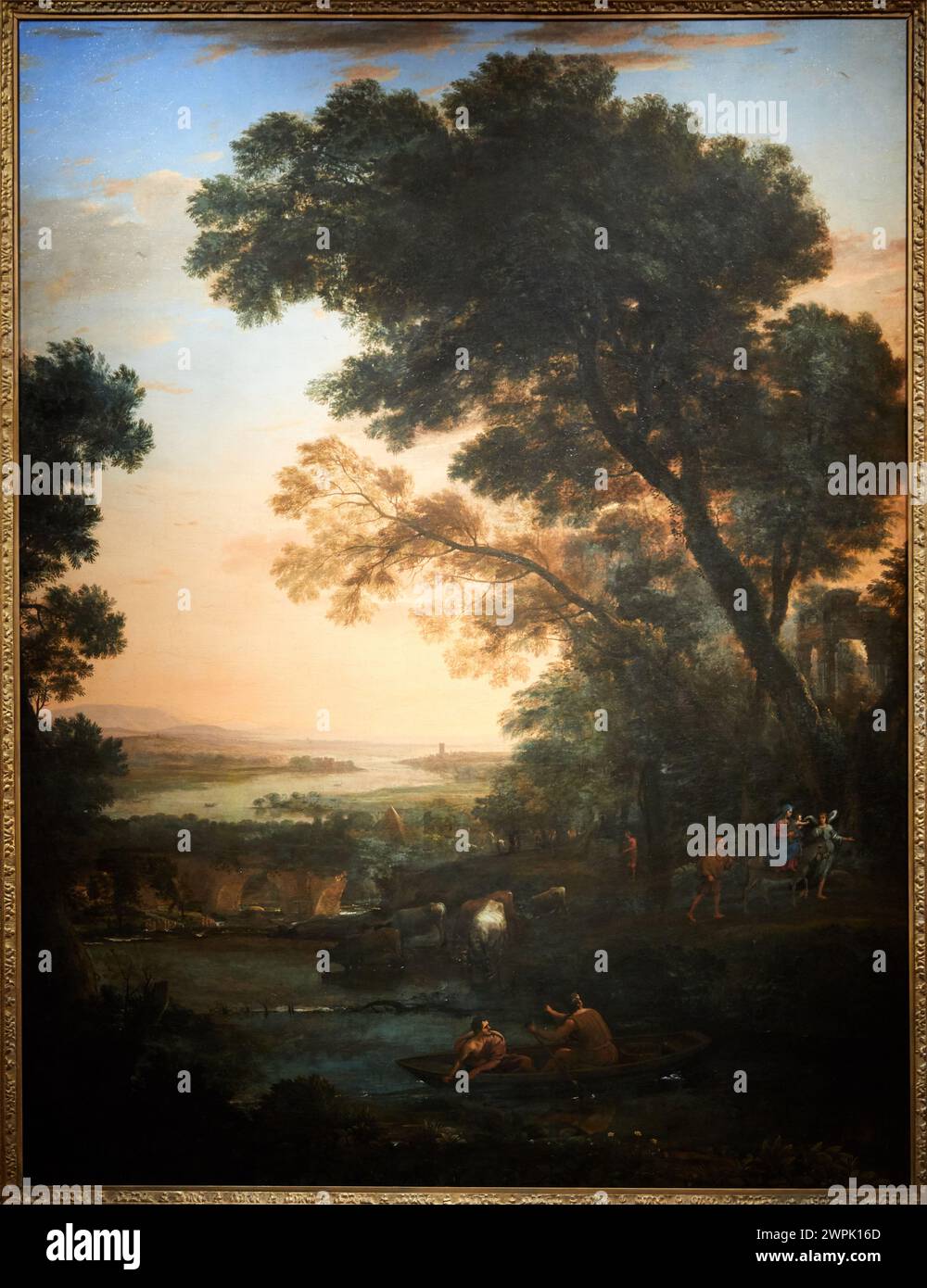 'Paysage pastoral avec la fuite en Egypte', 1663, Claudio de Lorena, Musée Thyssen Bornemisza, Madrid, Espagne, Europe Banque D'Images