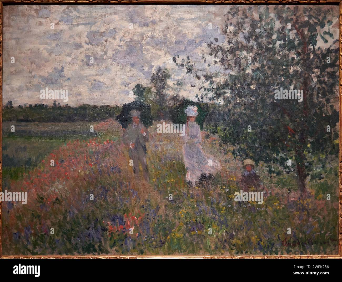 « Se promener près d’Argenteuil », 1875, Claude Monet (1840-1926), Musée Thyssen Bornemisza, Madrid, Espagne, Europe Banque D'Images