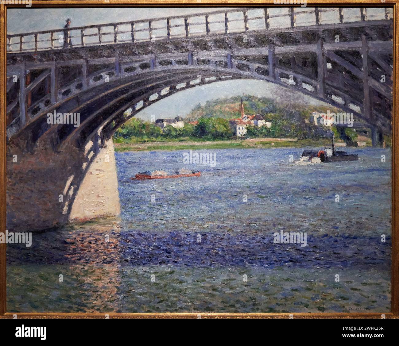 'Le Pont d'Argenteuil et la Seine', 1883, Gustave Caillebotte (1848-1894), Musée Thyssen Bornemisza, Madrid, Espagne, Europe Banque D'Images