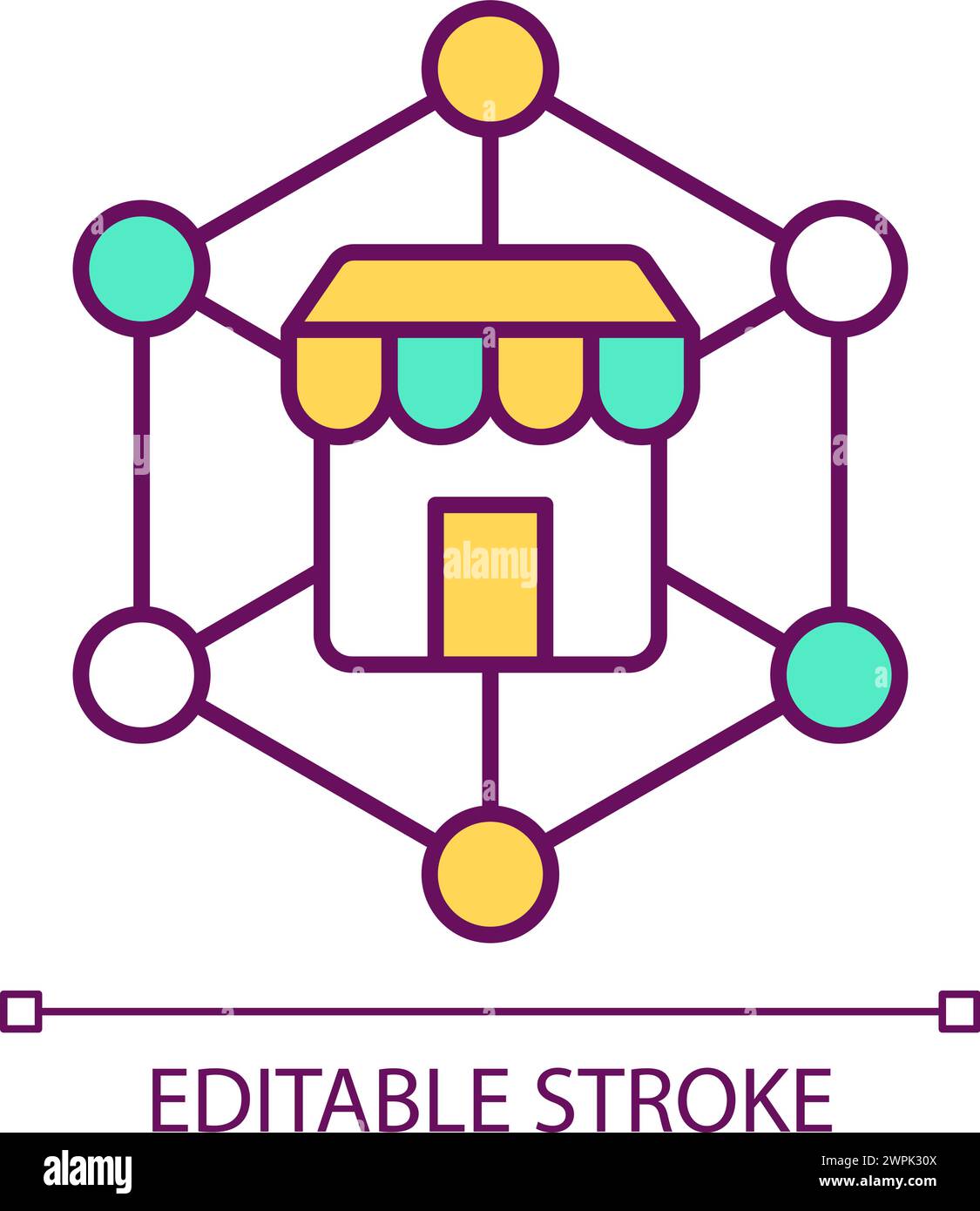 Icône de couleur RVB d'approvisionnement du marché Illustration de Vecteur