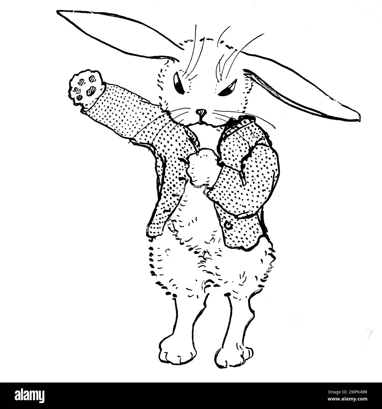 Il a mis le petit manteau rouge Peter Rabbit et sa ma de Louise A Field, illustré par Virginia Albert ; basé sur les personnages de Beatrix Potter Peter Rabbit s'enfuit à cause des règles strictes de sa mère, mais ne va pas très loin parce qu'il voyage en cercle. Banque D'Images