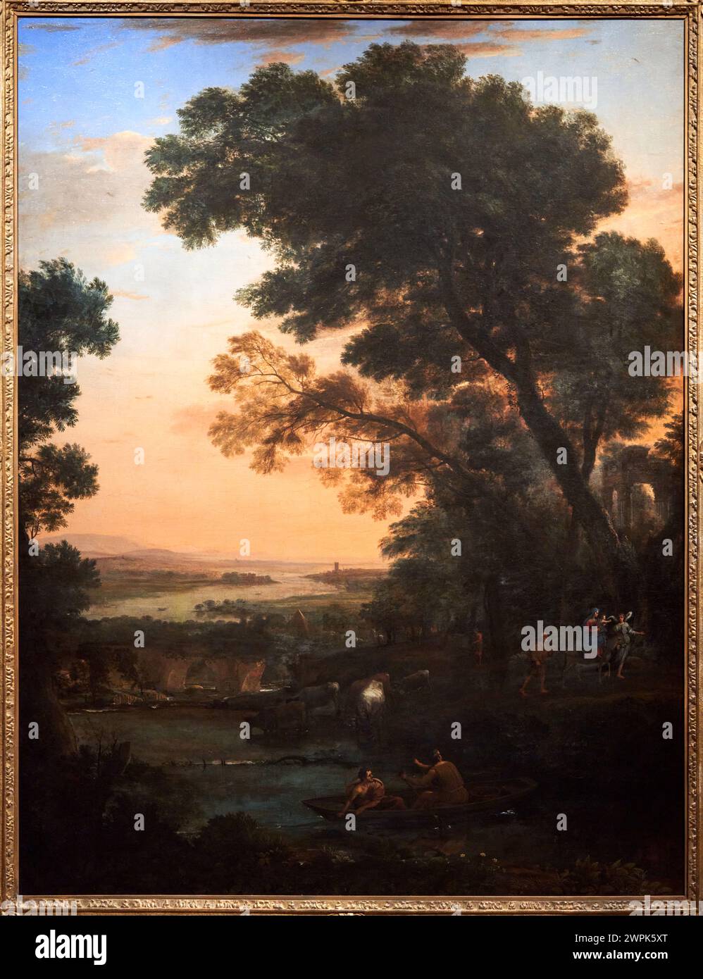 Claudio de Lorena (Chamagne, 1604/1605-Roma, 1682), paysage pastoral avec la fuite en Egypte, 1663 Banque D'Images