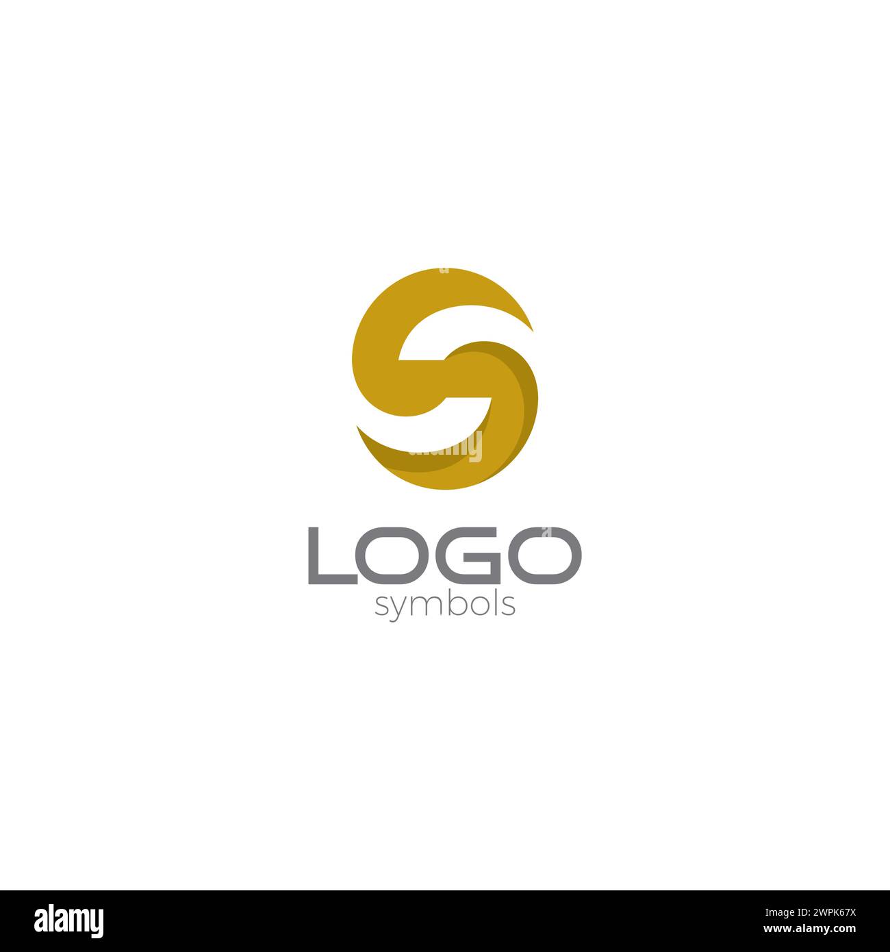 Logo S avec couleur or. Logo cercle S Illustration de Vecteur