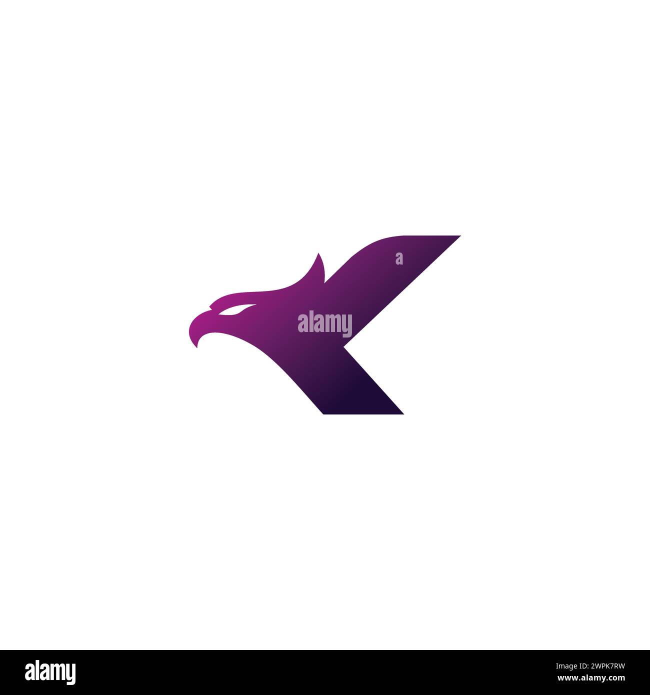 Logo K Bird. Icône lettre K. Illustration de Vecteur