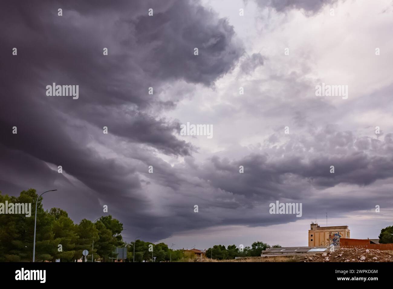 Tempête sur les silos de la Solana Banque D'Images