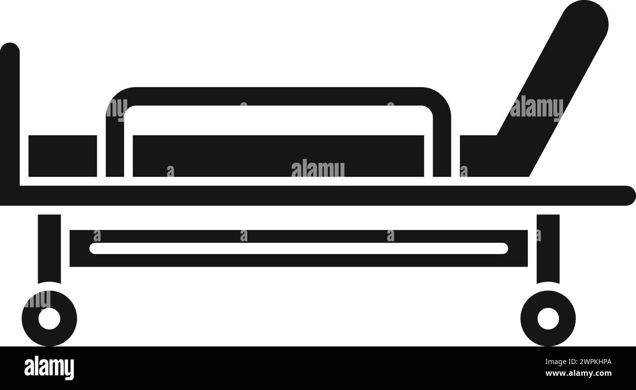 Vecteur simple d'icône de lit clinique souple. L'assurance des patients aide. Le traitement d'aide infirmière Illustration de Vecteur