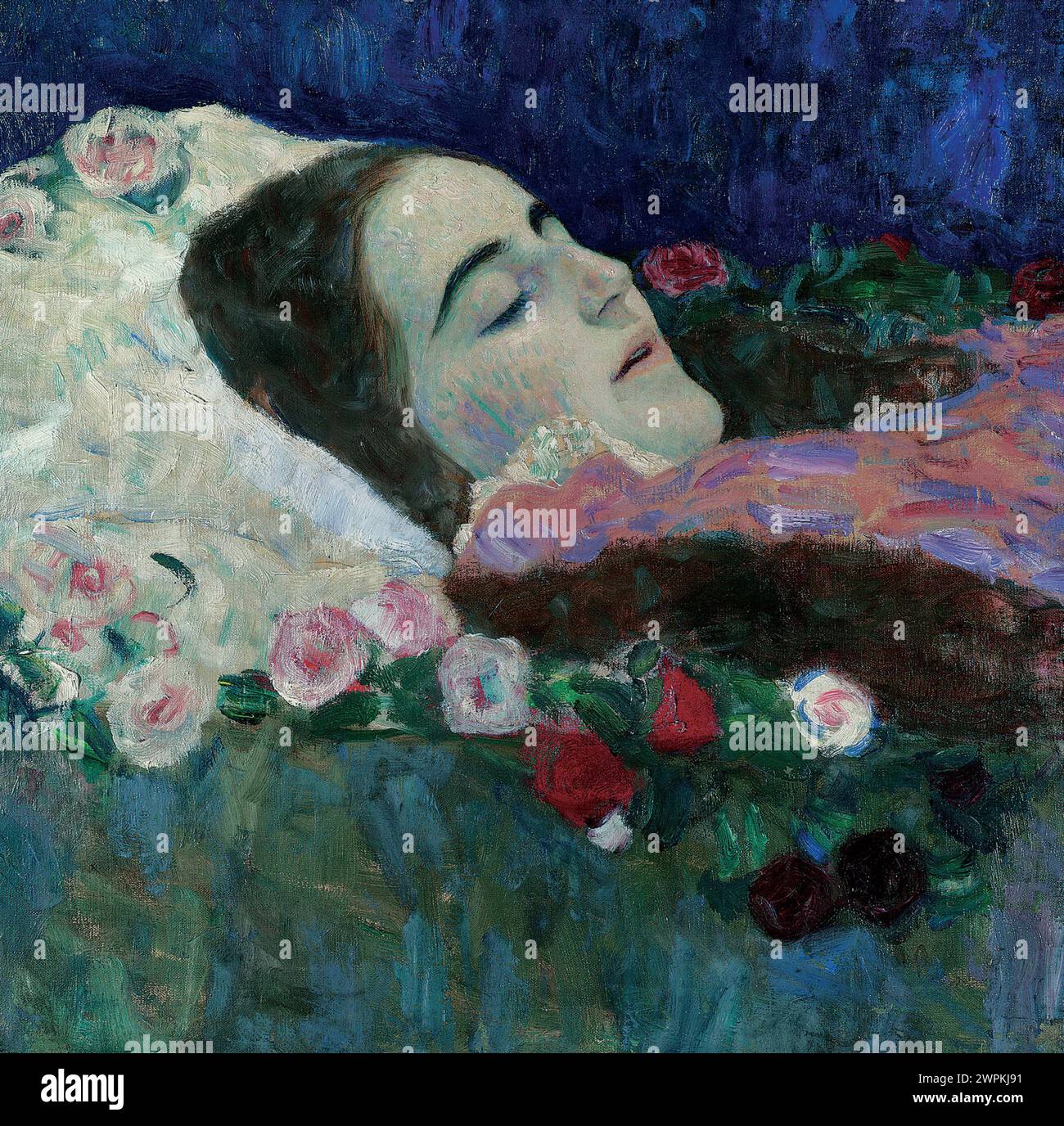 Ria Munk sur son lit de mort Gustav Klimt (1862-1918) Banque D'Images