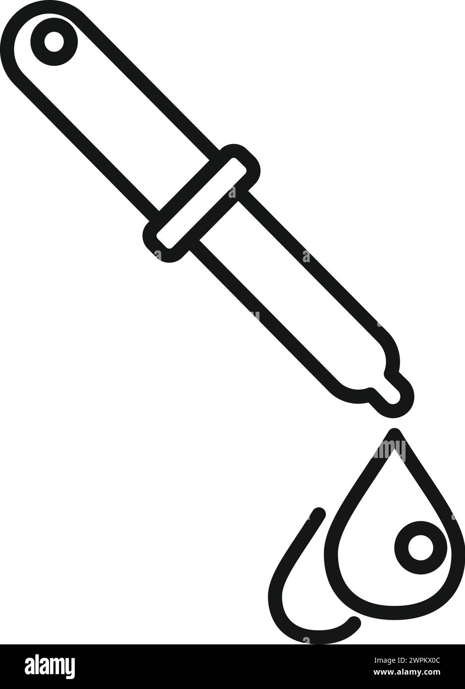 Vecteur de contour d'icône de dropper chimique. Découverte de l'étude génétique. Matériel de qualité Illustration de Vecteur