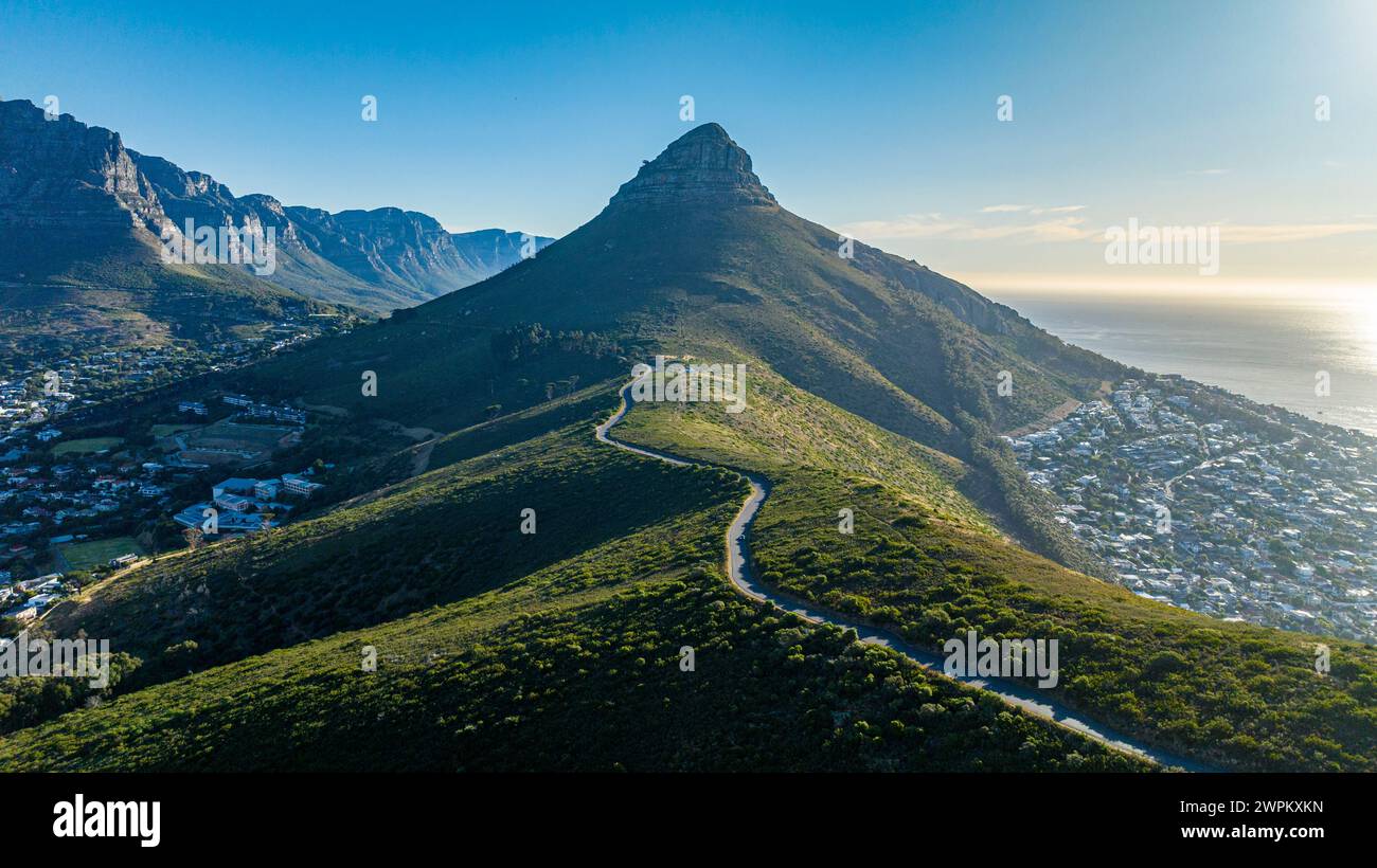Antenne de la tête de lion, Cape Town, Afrique du Sud, Afrique Banque D'Images