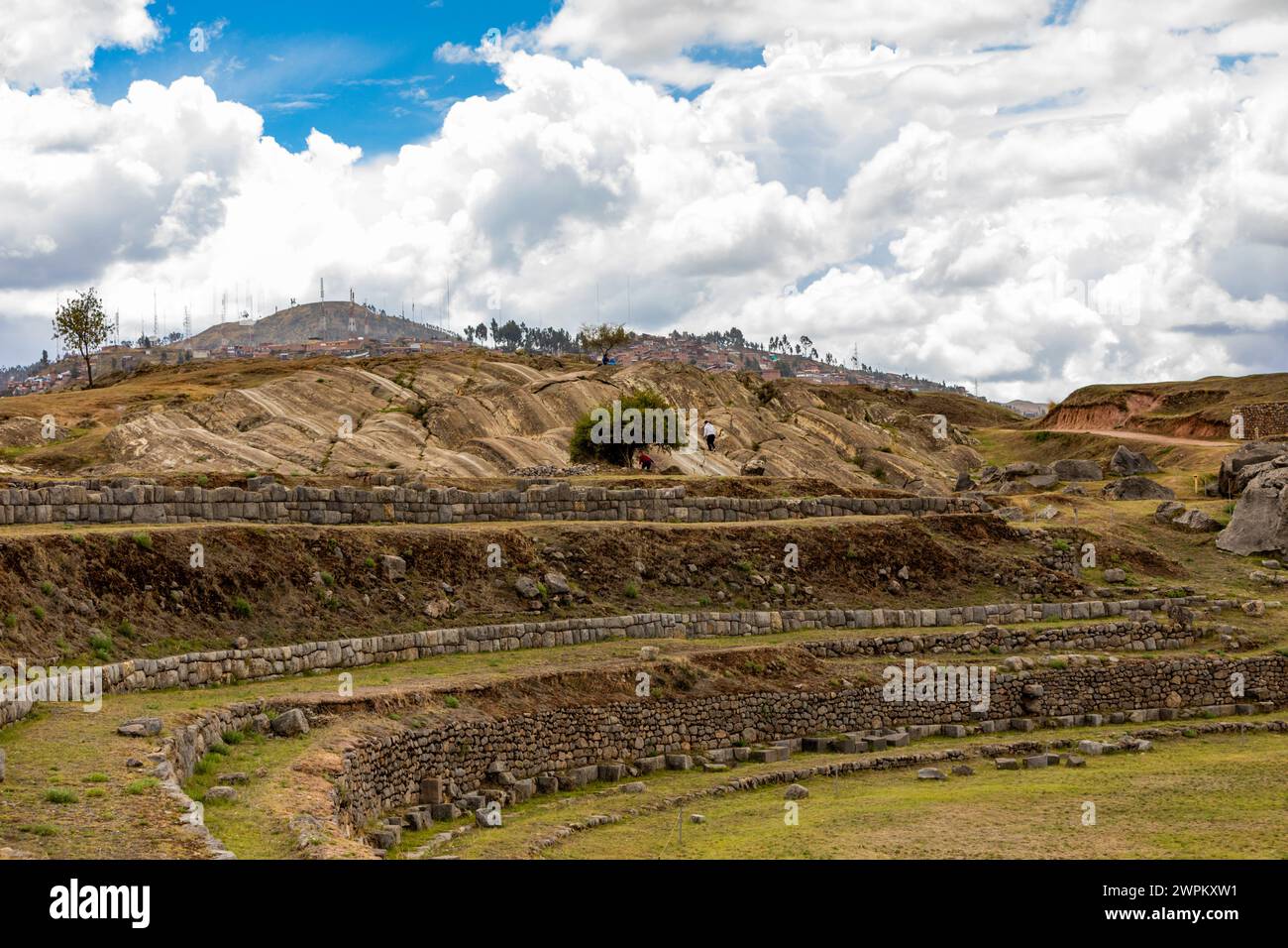 Terrasses agricoles en Cusco, Pérou, Amérique du Sud Banque D'Images