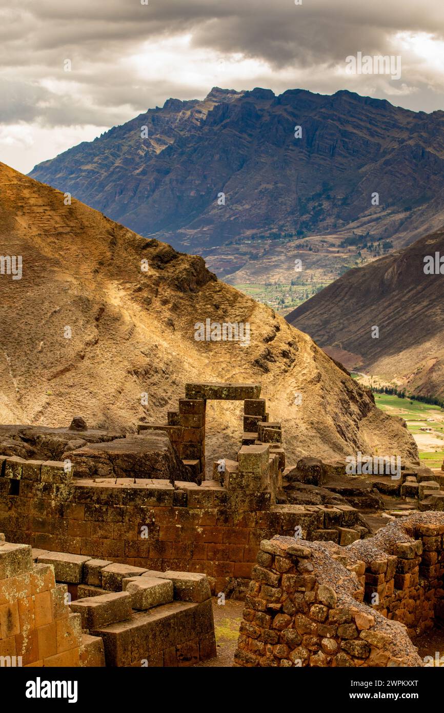 Ruines de Pisaq, Vallée sacrée, Pérou, Amérique du Sud Banque D'Images