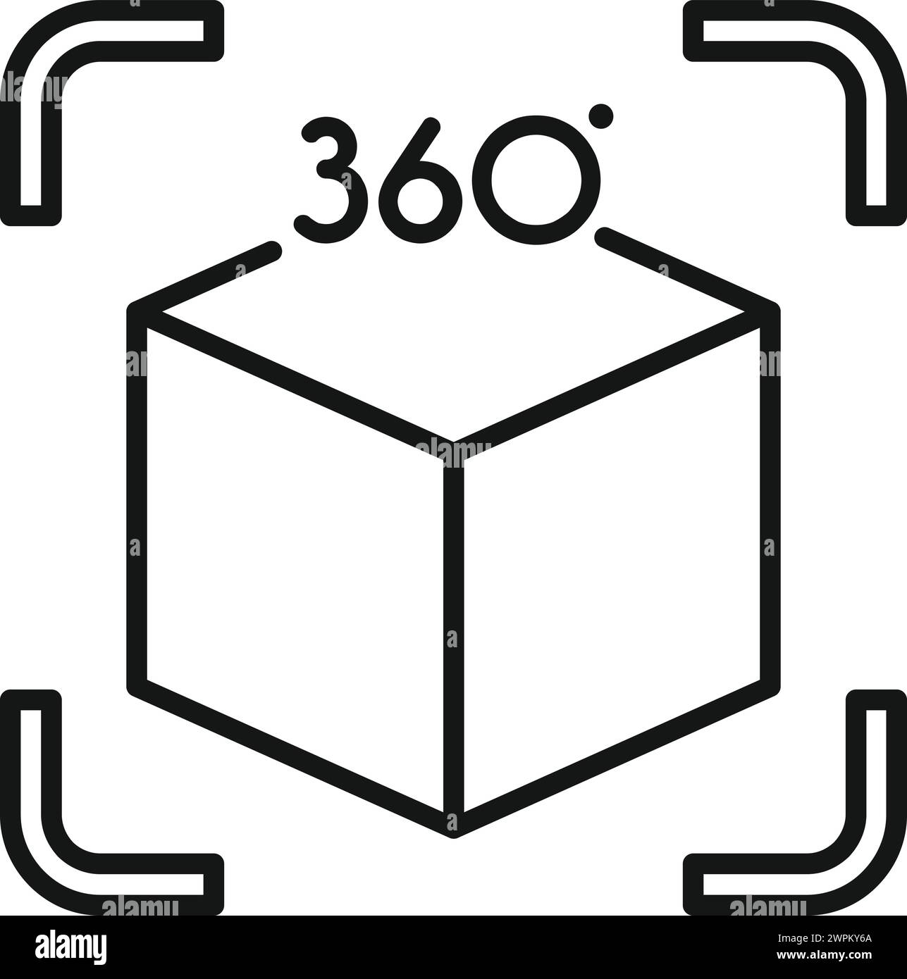 Vecteur de contour d'icône de visite virtuelle. Contrôle vidéo minimal. Art éducatif numérique Illustration de Vecteur