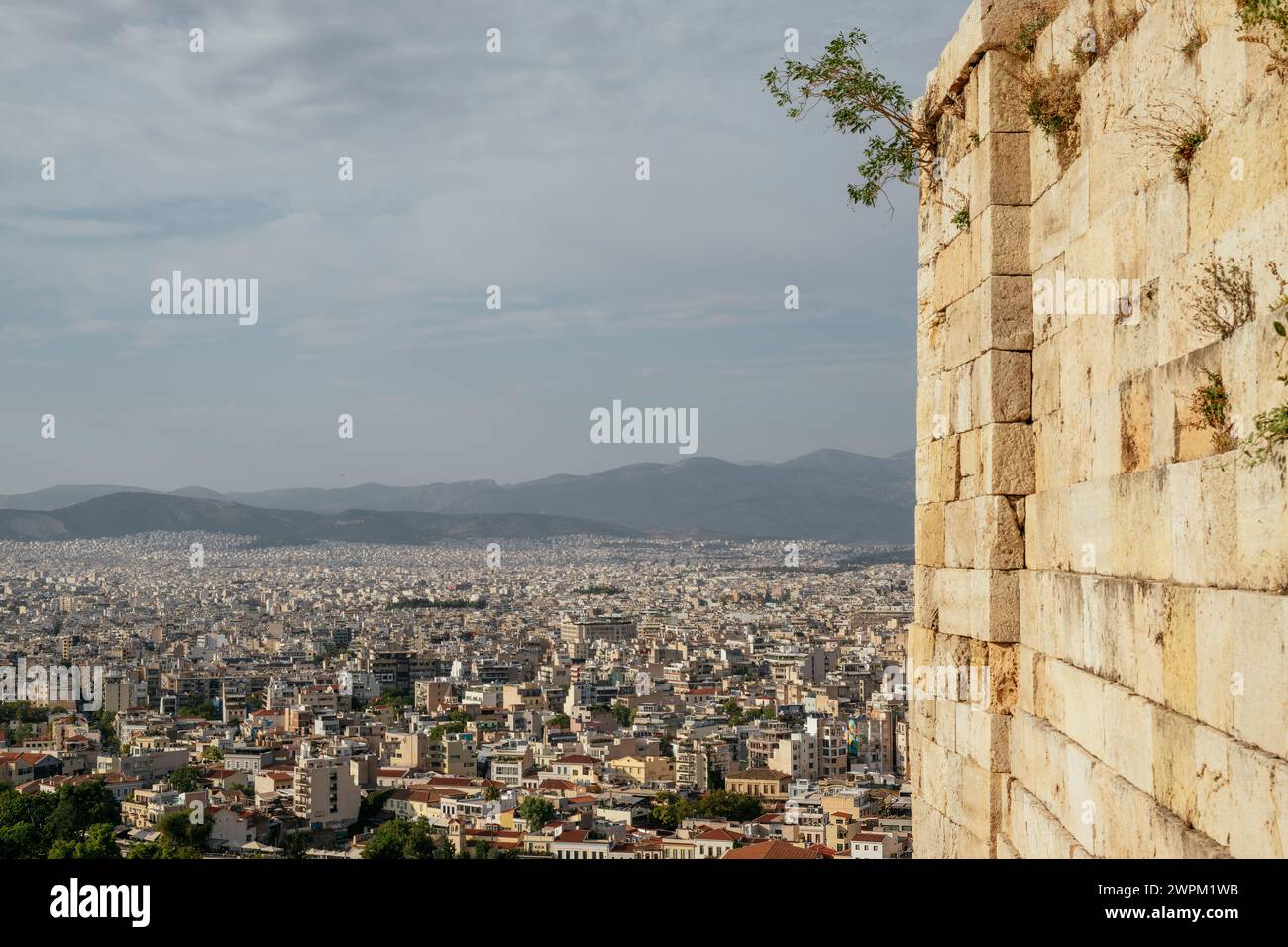 Vue d'Athènes depuis l'Acropole, Athènes, Grèce, Europe Banque D'Images