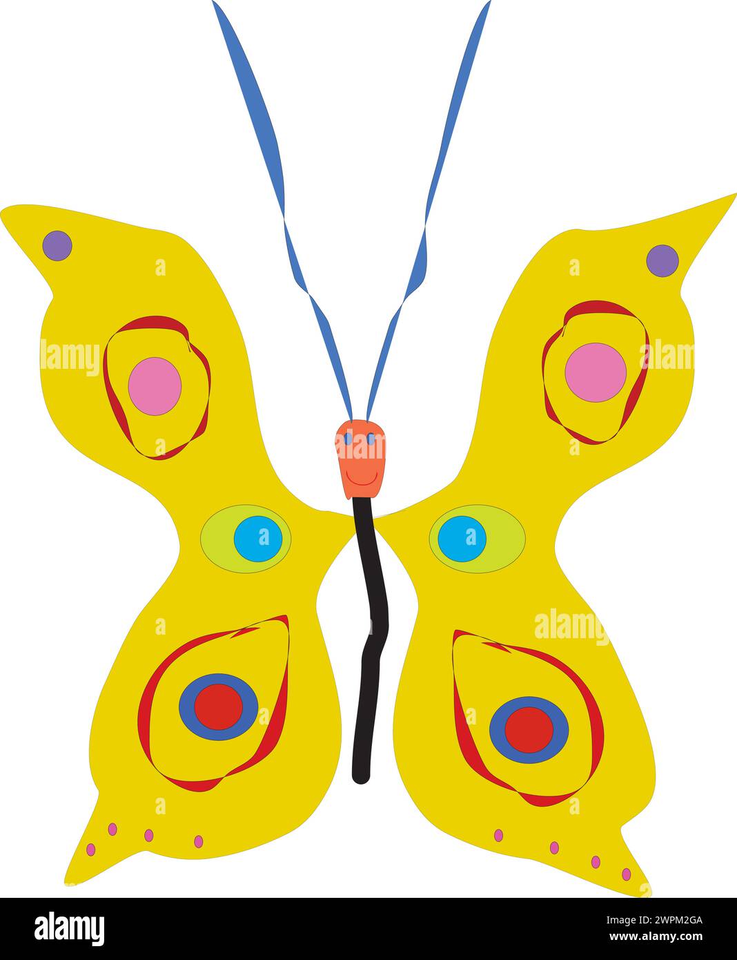 Découvrez le papillon jaune captivant aux mille yeux Illustration de Vecteur