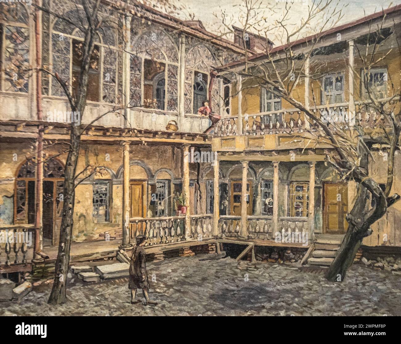 Alexander Tsimakuridze : 'les maisons de balcon dans le quartier de Surbnishni' Banque D'Images