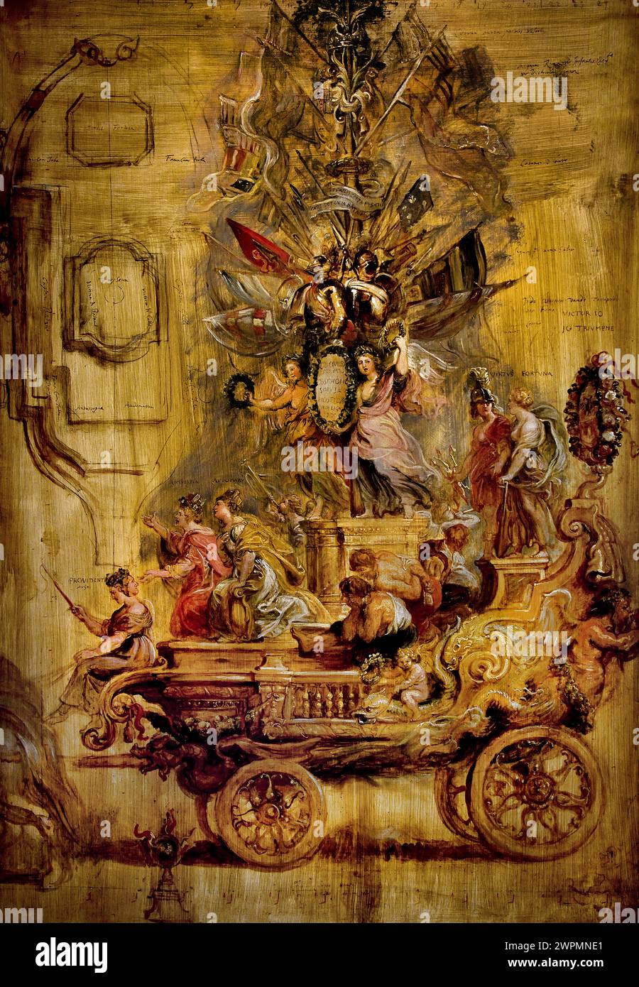 Chariot triomphal de Kallo 1638 par Peter Paul Rubens. (1577-1640). Artiste et diplomate flamand, flamand, Musée royal baroque des Beaux-Arts, Anvers, Belgique, belge. Banque D'Images