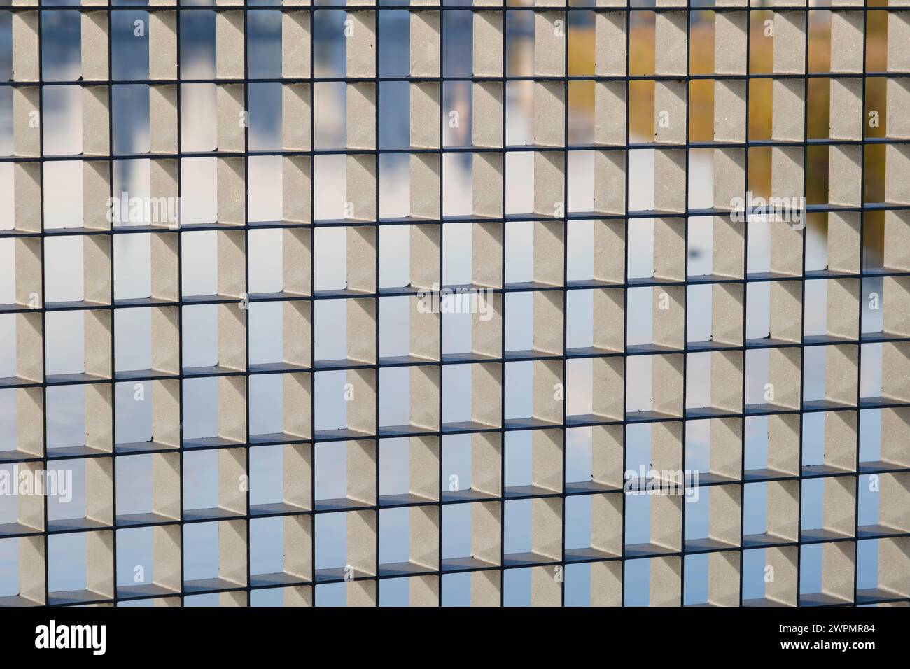 Quadrate an einem Gitterrost, Hintergrund Banque D'Images