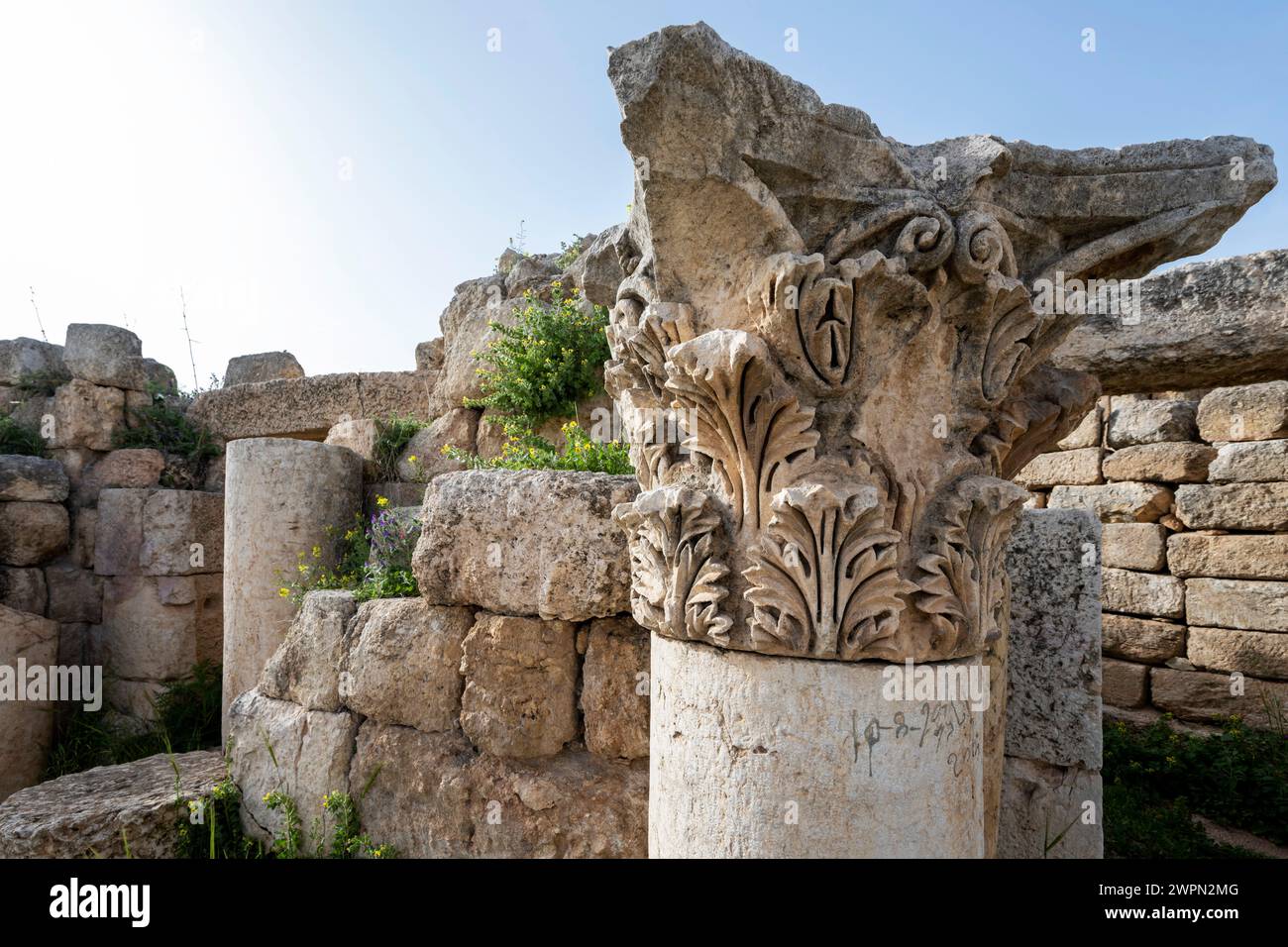 L'ancienne ville romaine de Gerasa, Jerash en Jordanie, Asie Banque D'Images