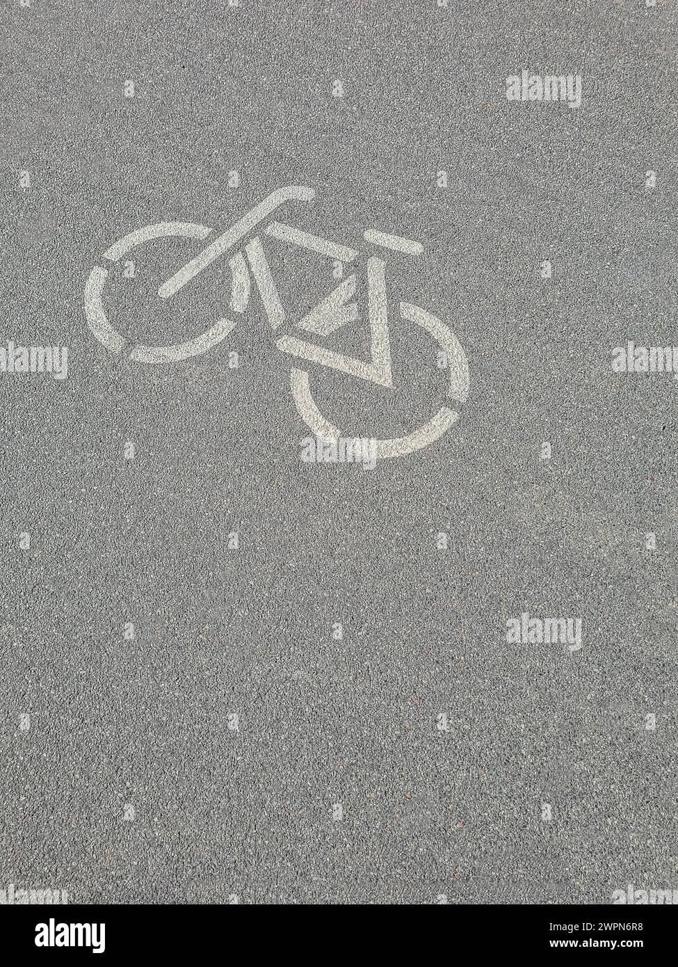 Pictogramme vélo sur une piste cyclable en Allemagne Banque D'Images