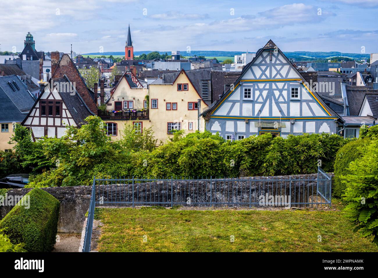 Limburg an der Lahn, vue sur la ville depuis la cathédrale Banque D'Images