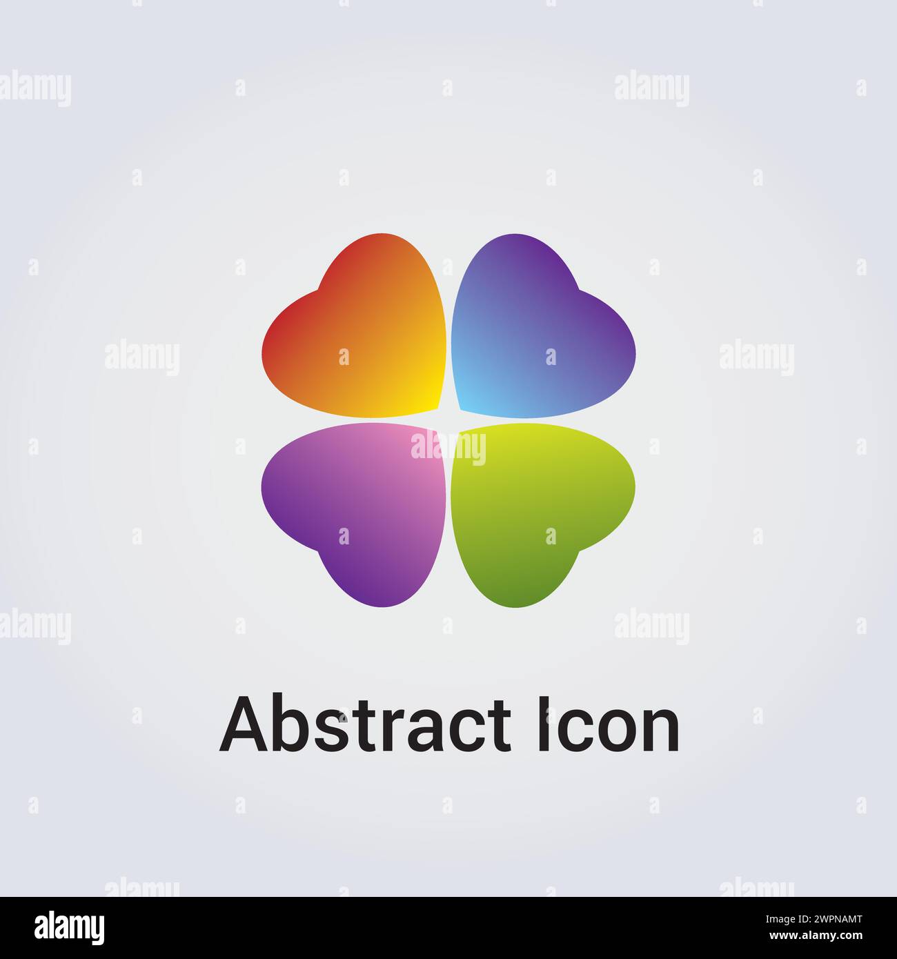 Abstrait icône logo Design formes primaires Triangle Star Circle Clover Ribbon divers réseau de communications Arc-en-ciel couleurs vecteur Illustration de Vecteur