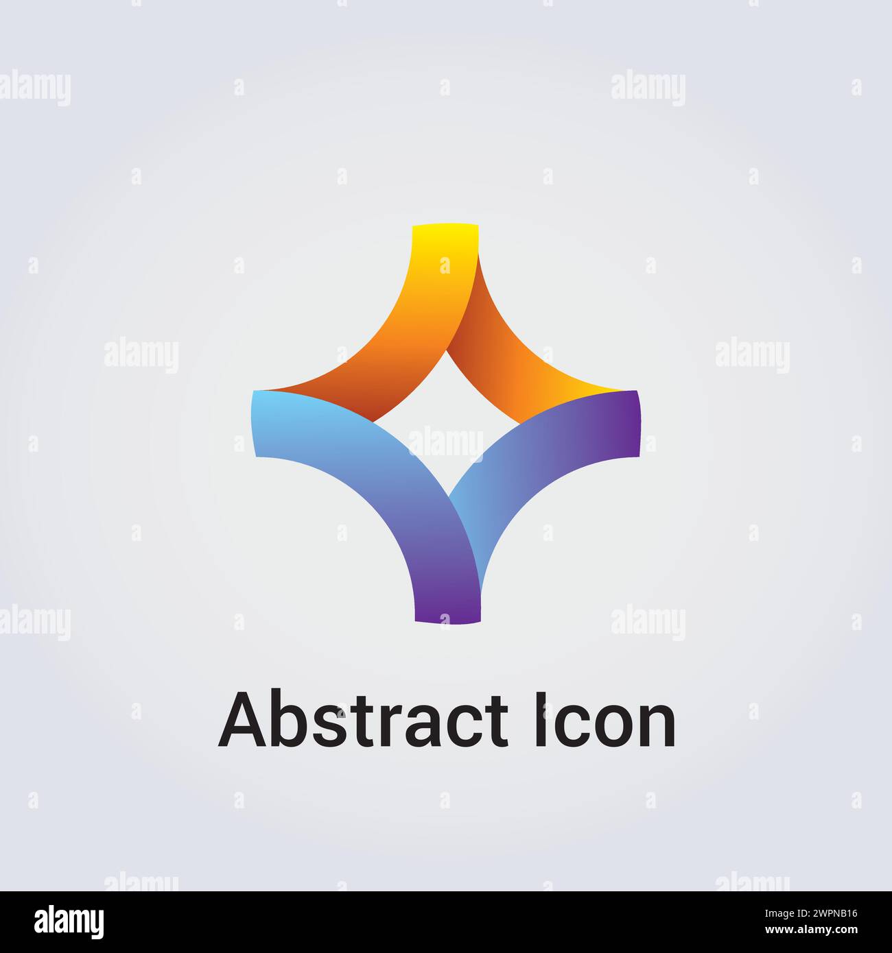 Abstrait icône logo Design formes primaires Triangle Star Circle Clover Ribbon divers réseau de communications Arc-en-ciel couleurs vecteur Illustration de Vecteur