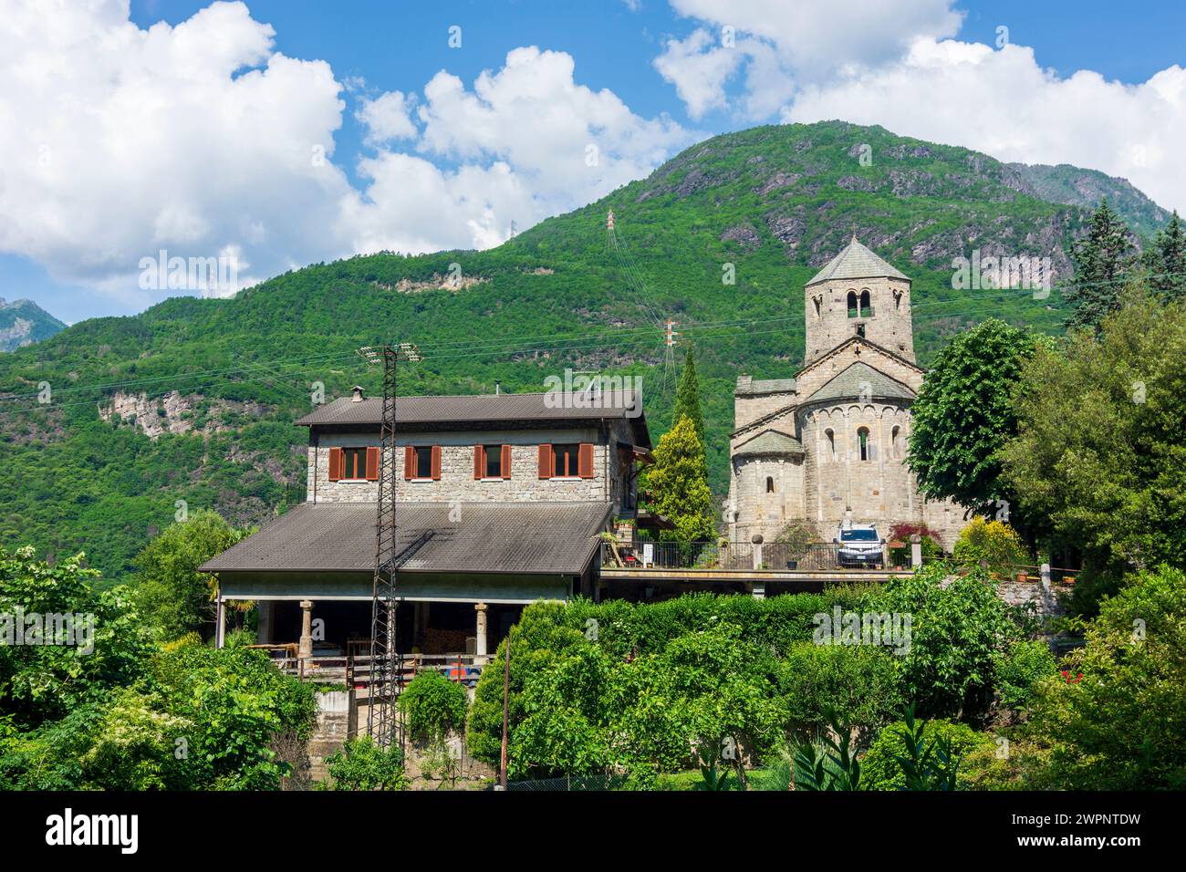 Capo di Ponte, Abbaye Monastero di San Salvatore, architecture romane à Brescia, Lombardie / Lombardie, Italie Banque D'Images