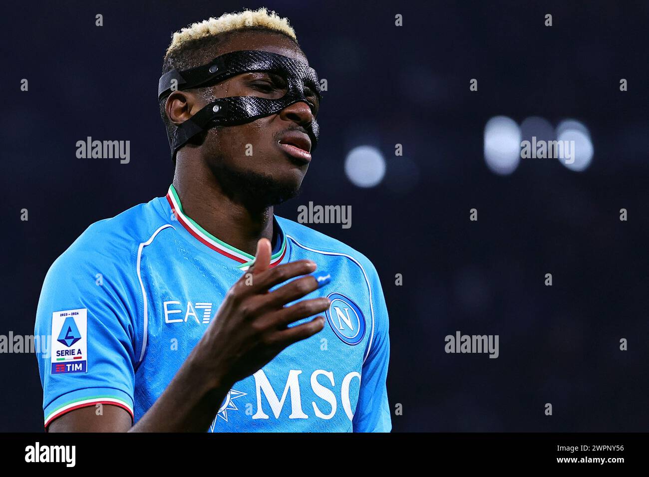 Naples, Italie. 08 mars 2024. Victor Osimhen de la SSC Napoli réagit lors du match de Serie A entre la SSC Napoli et le Torino FC au stade Diego Armando Maradona à Naples (Italie), le 8 mars 2024. Crédit : Insidefoto di andrea staccioli/Alamy Live News Banque D'Images