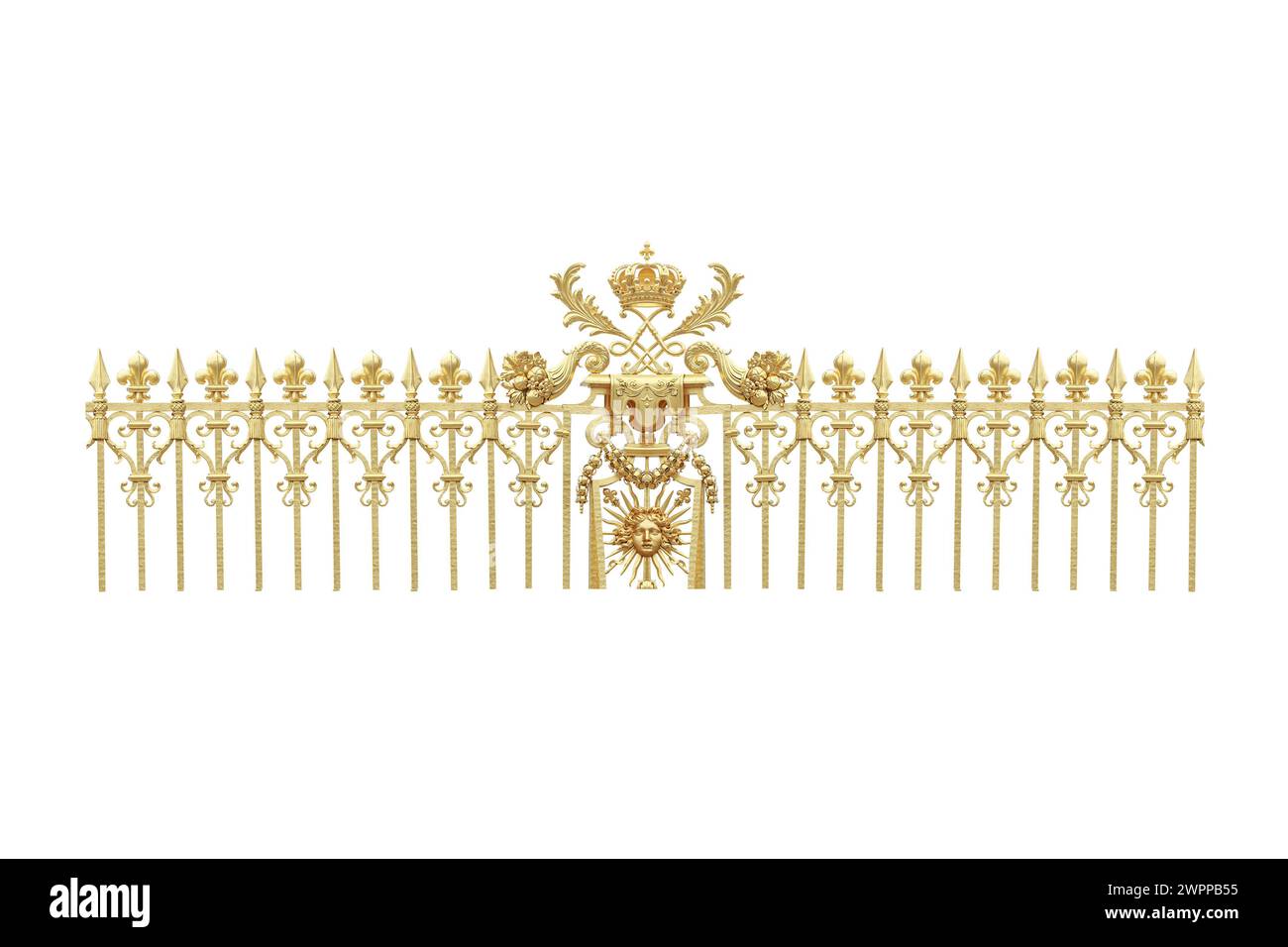 Porte d'or isolées à Versailles. La France. Banque D'Images