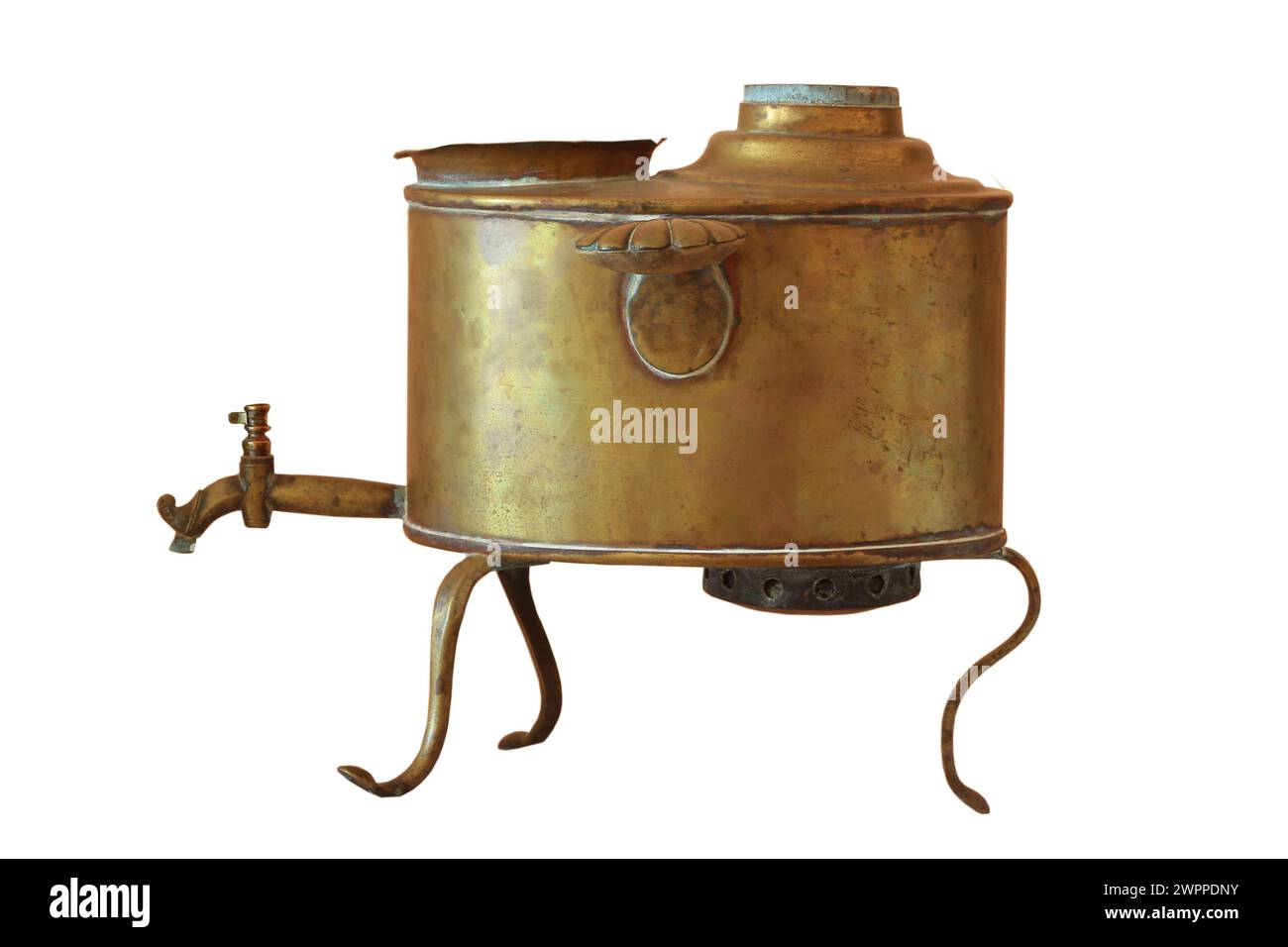 route samovar laiton. XIX siècle. Banque D'Images