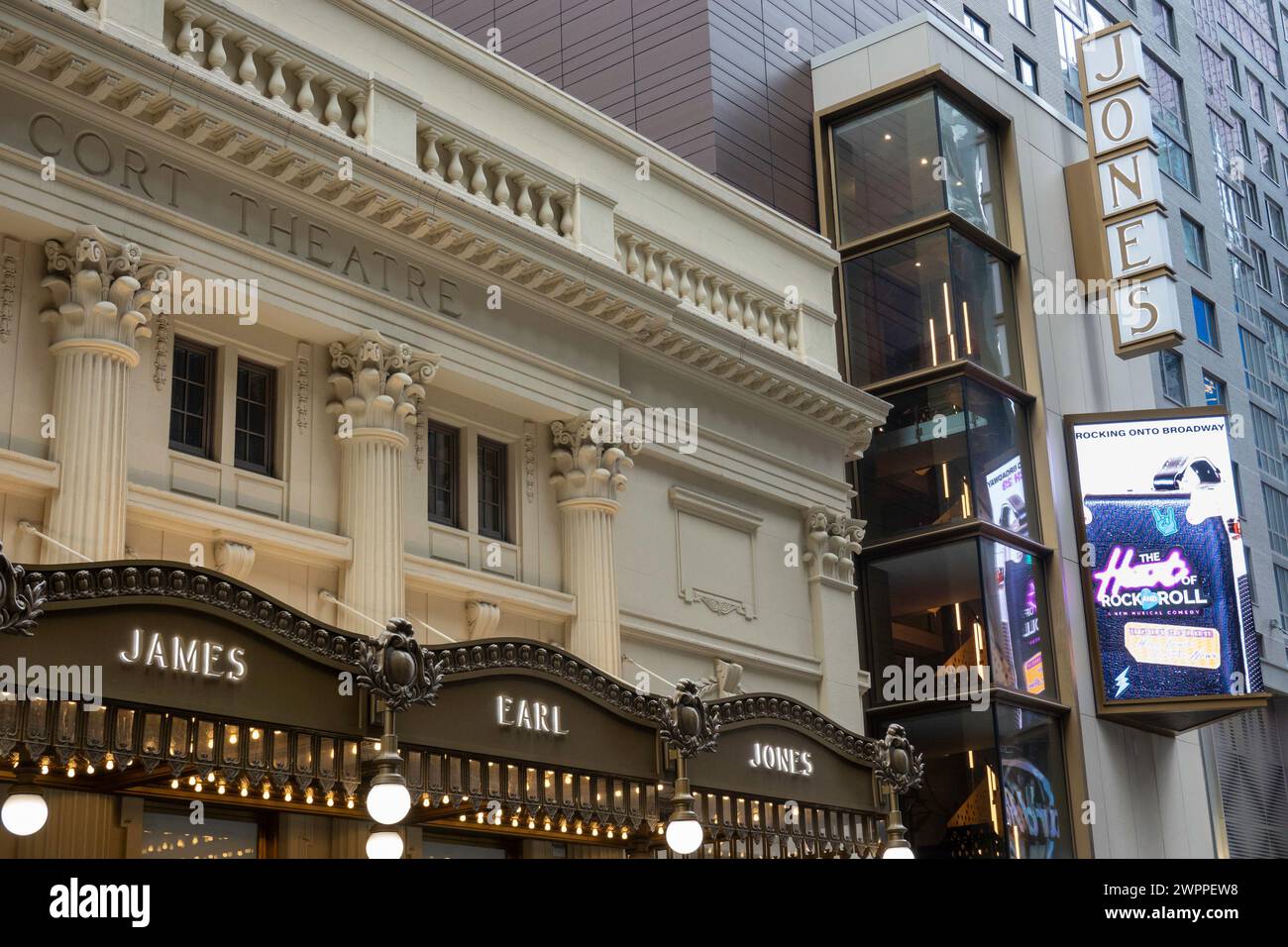 Le James Earl Jones Theater présente la comédie musicale « The Heart of Rock and Roll » de Broadway, New York City, USA 2024 Banque D'Images