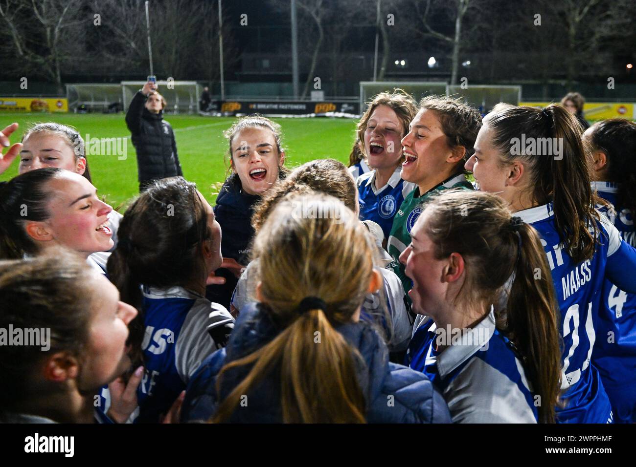 Gand, Belgique. 08 mars 2024. Team Gent photographié après un match de football féminin entre AA Gent Ladies et Club Brugge YLA le 18ème jour de la saison 2023 - 2024 de la Super League belge Lotto Womens, le vendredi 8 mars 2024 à Gent, BELGIQUE . Crédit : Sportpix/Alamy Live News Banque D'Images