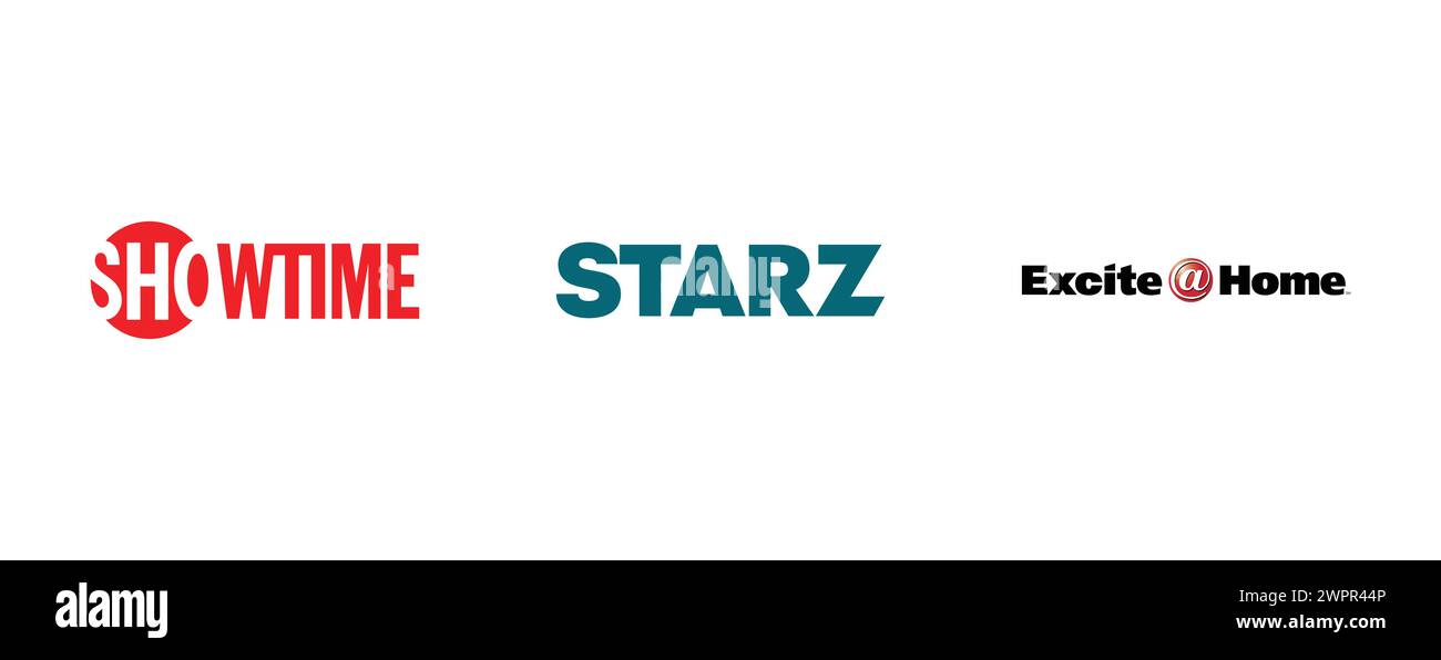 Starz vecteur, excite Home, Showtime. Collection de logo de marque vectorielle. Illustration de Vecteur