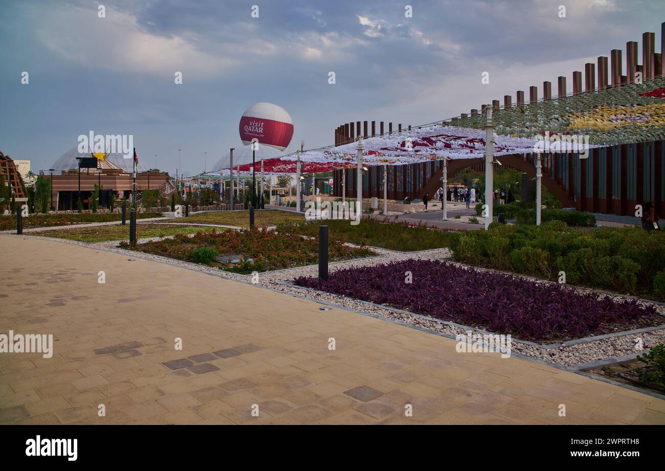 Qatar expo 2023 dans le parc Al Bidda-Rumaila Doha, Qatar coucher de soleil Banque D'Images