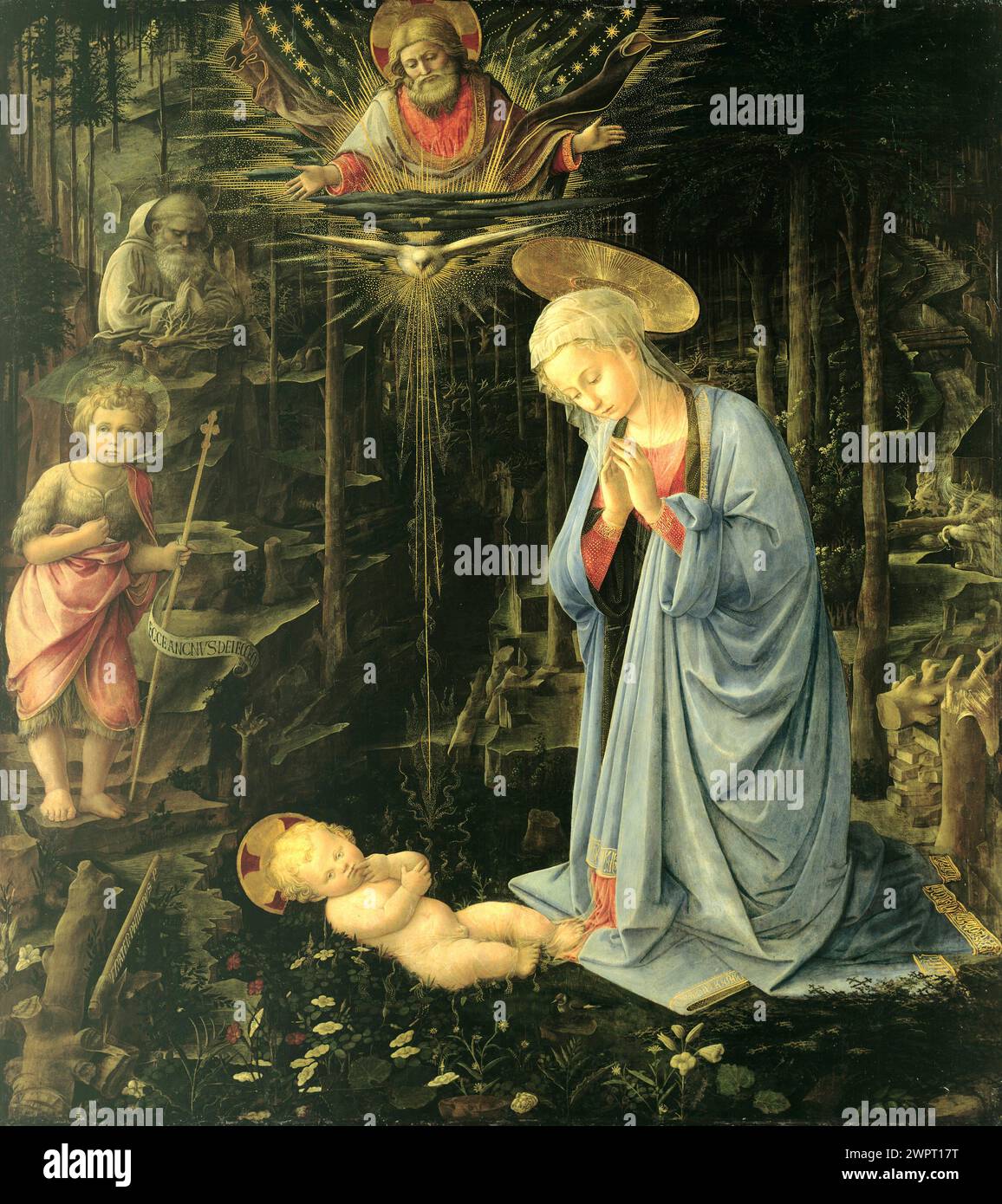 FRA Filippo Lippi, la Nativité mystique ou l'Adoration dans la forêt, vers 1459 Banque D'Images