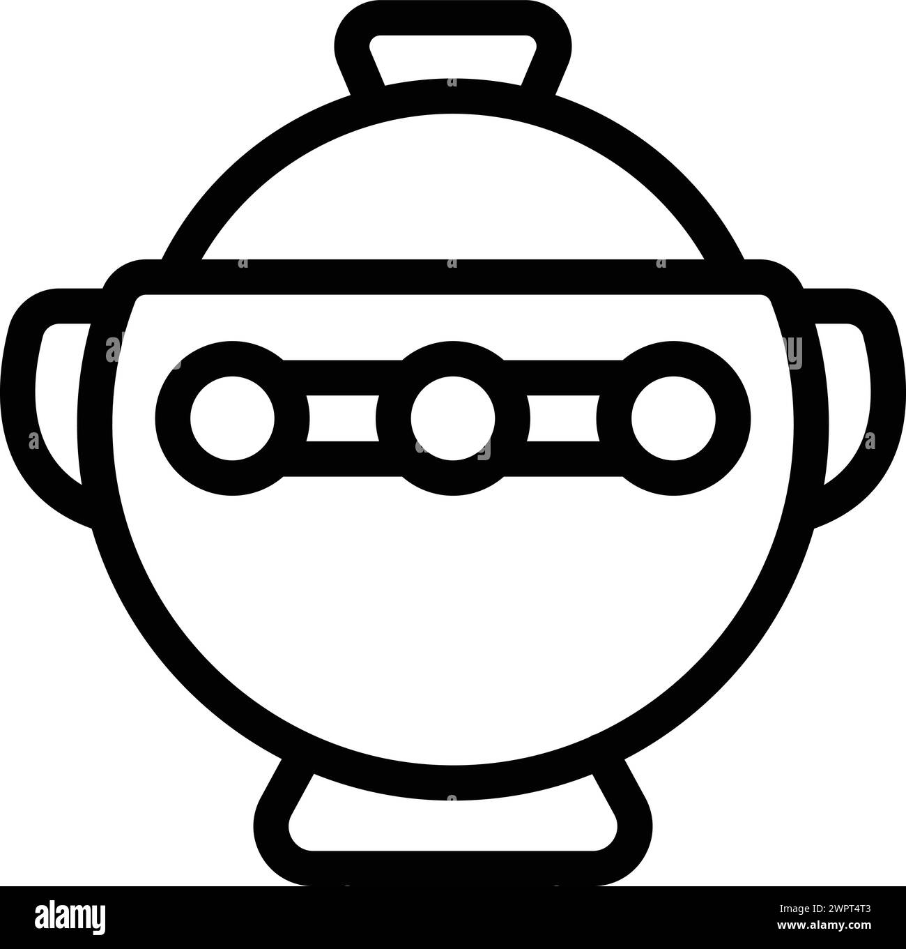 Vecteur de contour d'icône de marmite de cuisson. Ustensile de cuisson. Cuisine articles culinaires Illustration de Vecteur